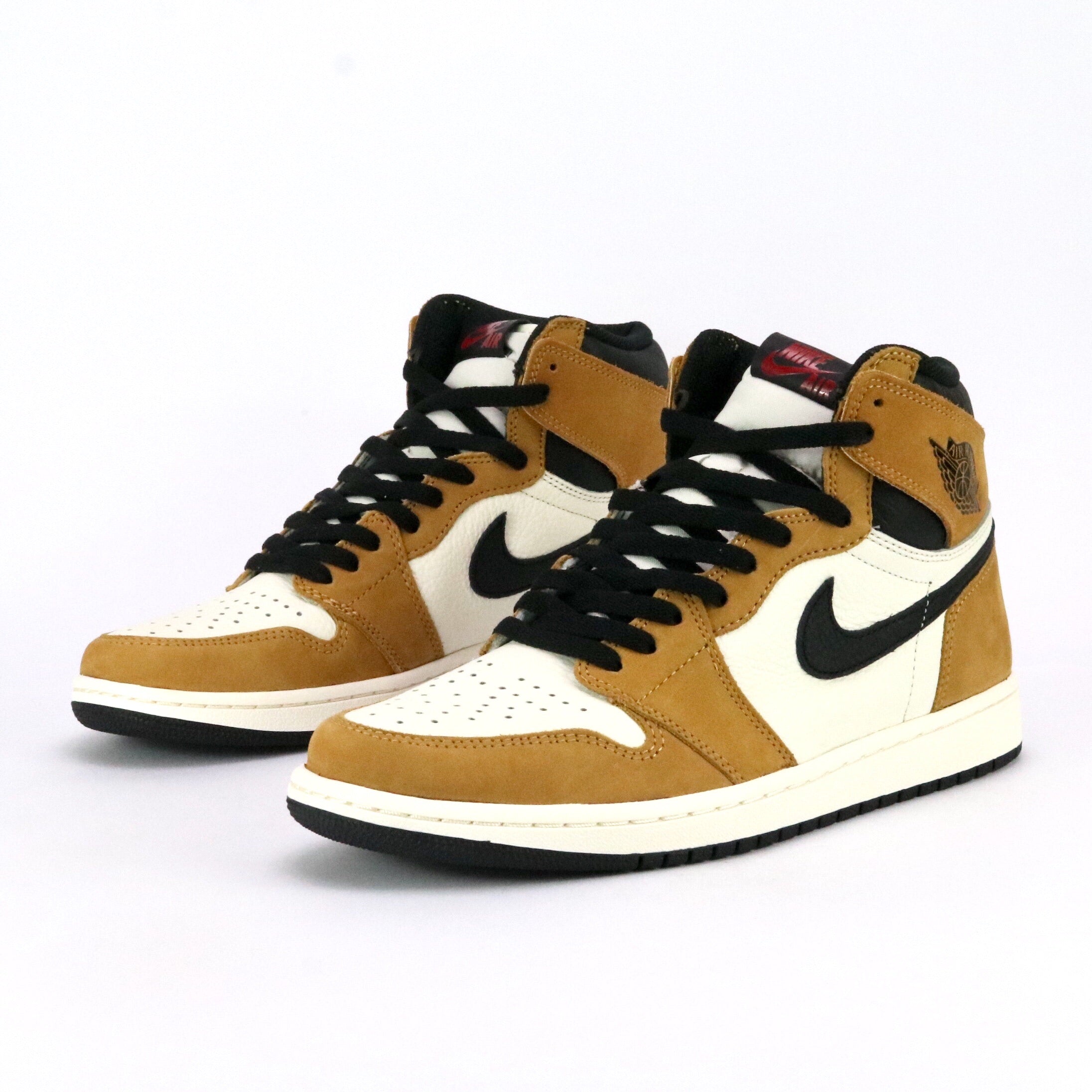 Air Jordan 1 Retro High OG 'Rookie of The Year' 2018 Sneakers - Golden Harvest & Black Sail Colorway - Perfect for Basketball, Streetwear & Sneaker Collection