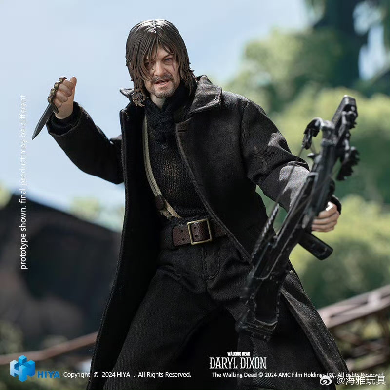 HIYA 16CM 1/12 Scale The Walking Dead Daryl Dixon Action Figure - Highly Detailed Collectible Model for Display & Role Play | Perfect for Fans, Collectors & Diorama Scenes