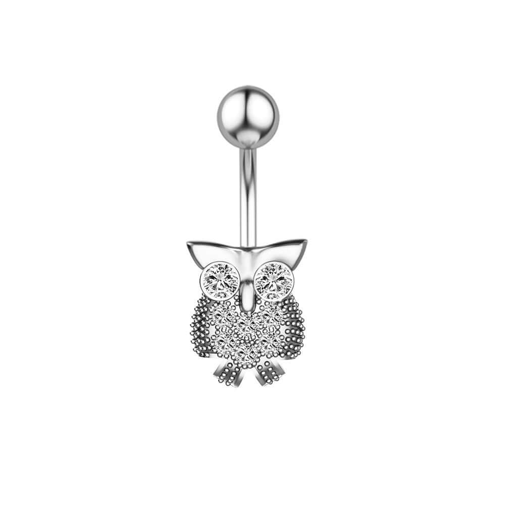 Stylish Owl Belly Button Rings for Women - Trendy Cartilage Piercing Jewelry - Perfect for Parties, Beach & Everyday Wear (WH0123)