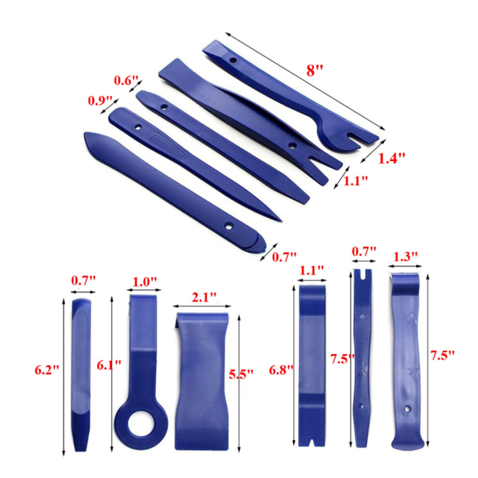 14Pcs Car Trim Removal Tool Kit - Auto Pry Tools for Audio CD, Central Control & Instrument Panel - Durable & Non-Scratch (Blue) | Perfect for Car Interior Repair, DIY Installation & Accessory Upgrades