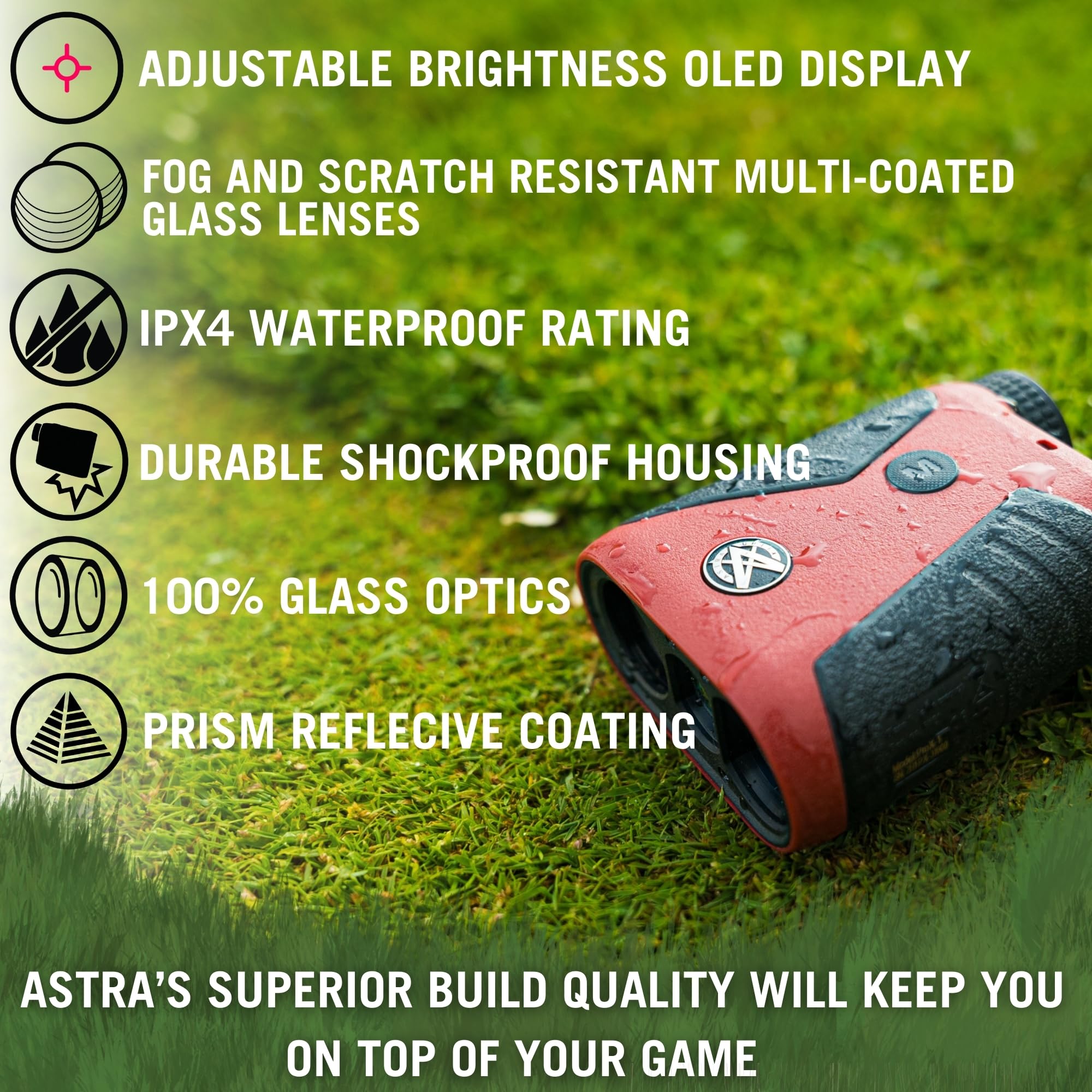 Premium Golf & Hunting Laser Rangefinder 1760/800 Yards - High Accuracy ±1 Yard with Slope Switch & Pin Lock Technology - OLED/HLCD/LCD Display - Perfect for Golf Tournaments, Hunting Expeditions & Outdoor Adventures