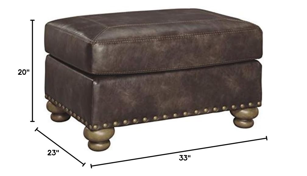 BOWERY HILL Coffee Brown Storage Ottoman with Tufted Top - Perfect for Living Room, Bedroom, or Home Office Footrest and Extra Seating