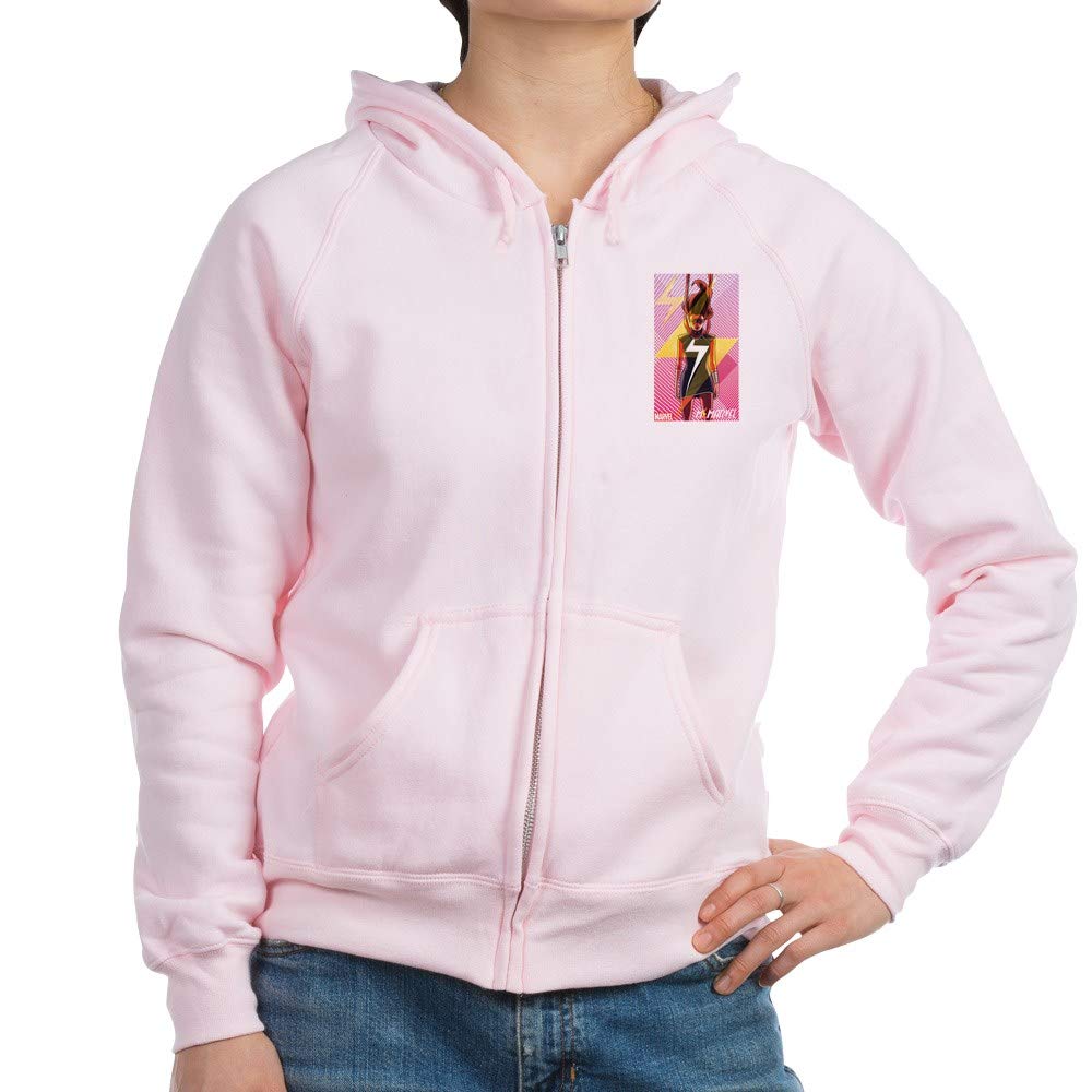 Ms Marvel Standing 2 Women's Zip Hoodie - Comfortable & Stylish Pullover for Marvel Fans | Perfect for Cosplay, Casual Wear & Superhero Enthusiasts