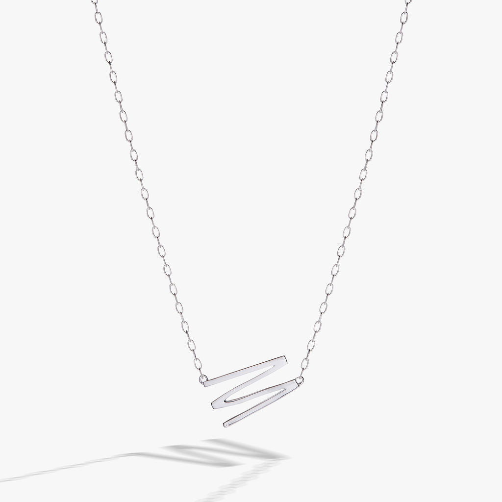 Initial M Precious Elongated Necklace - Elegant Personalized Jewelry for Women, Perfect for Gifts, Anniversaries & Special Occasions