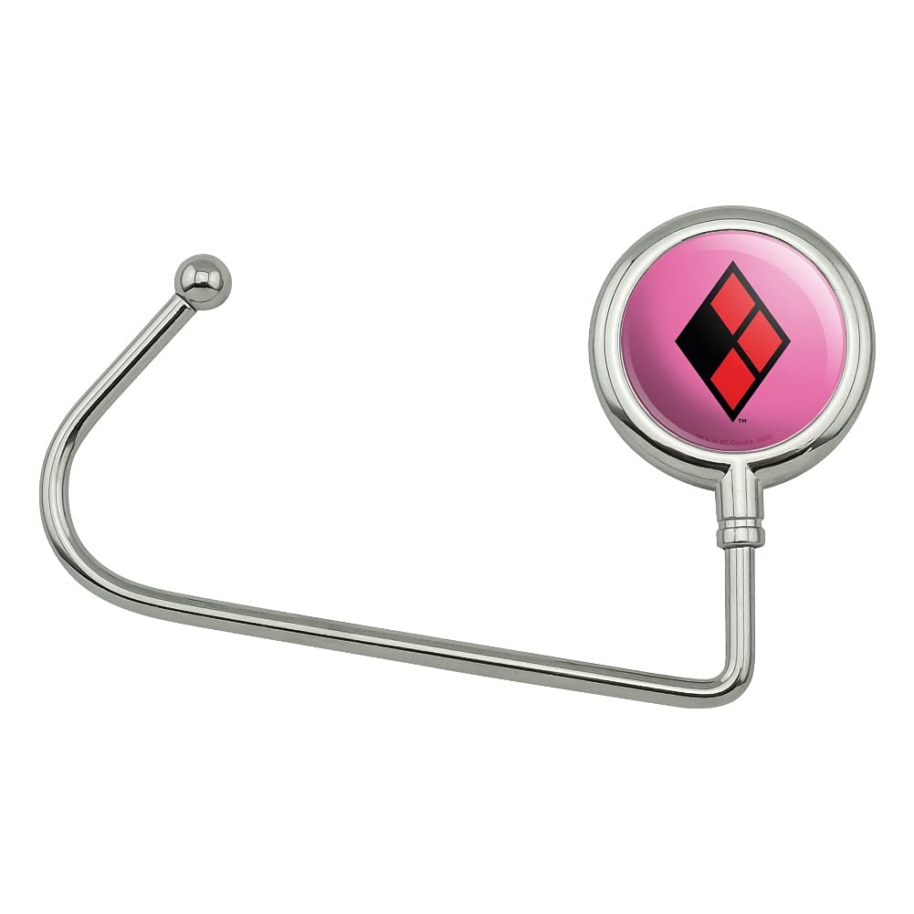 Harley Quinn Diamond Logo Purse Hanger - Stylish Handbag Hook for Women | Perfect for Purses, Totes, and Backpacks at Restaurants, Cars, and Home Use