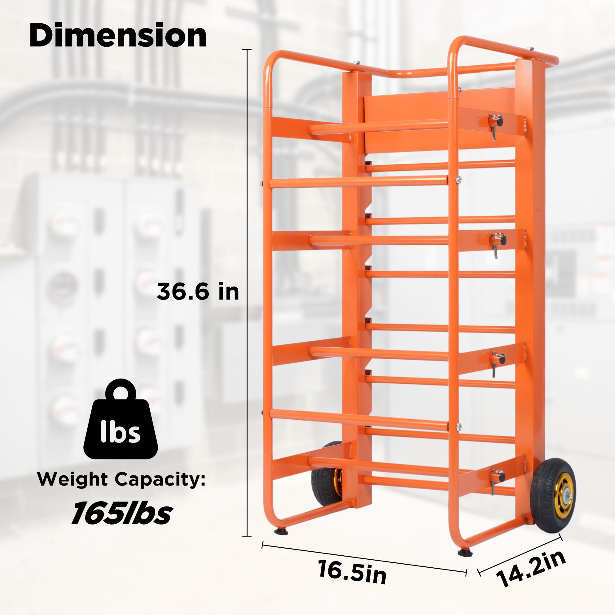 Heavy Duty Wire Spool Rack with 11 Rods & Wheels - Multi-Spool Cable Caddy Cart for Efficient Workplace Organization - Perfect for Electricians, Construction Sites & DIY Projects