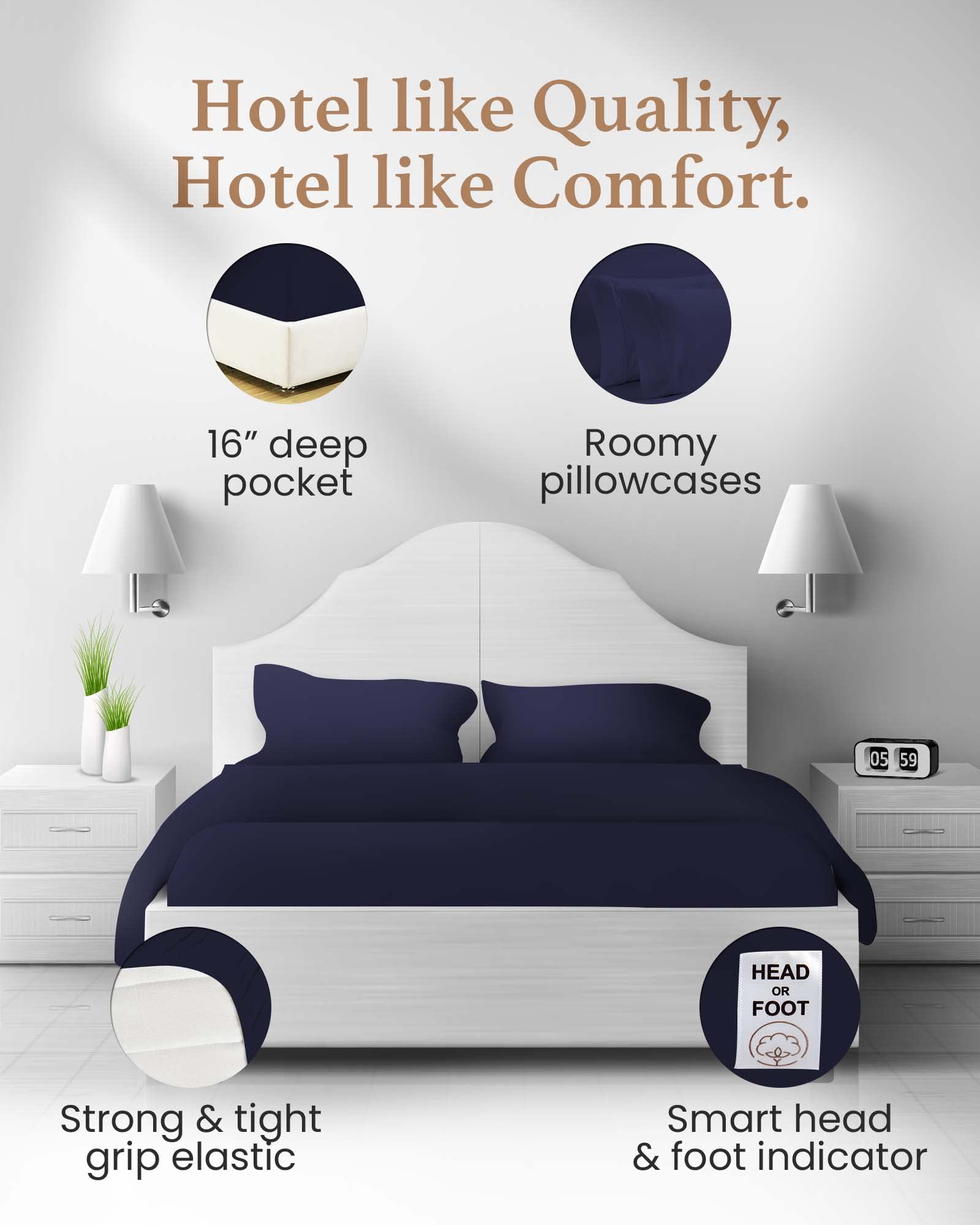 1000 Thread Count Egyptian Cotton Sheets Twin XL Size - 4 Piece Luxury Bedding Set, 100% Long Staple Cotton, 16