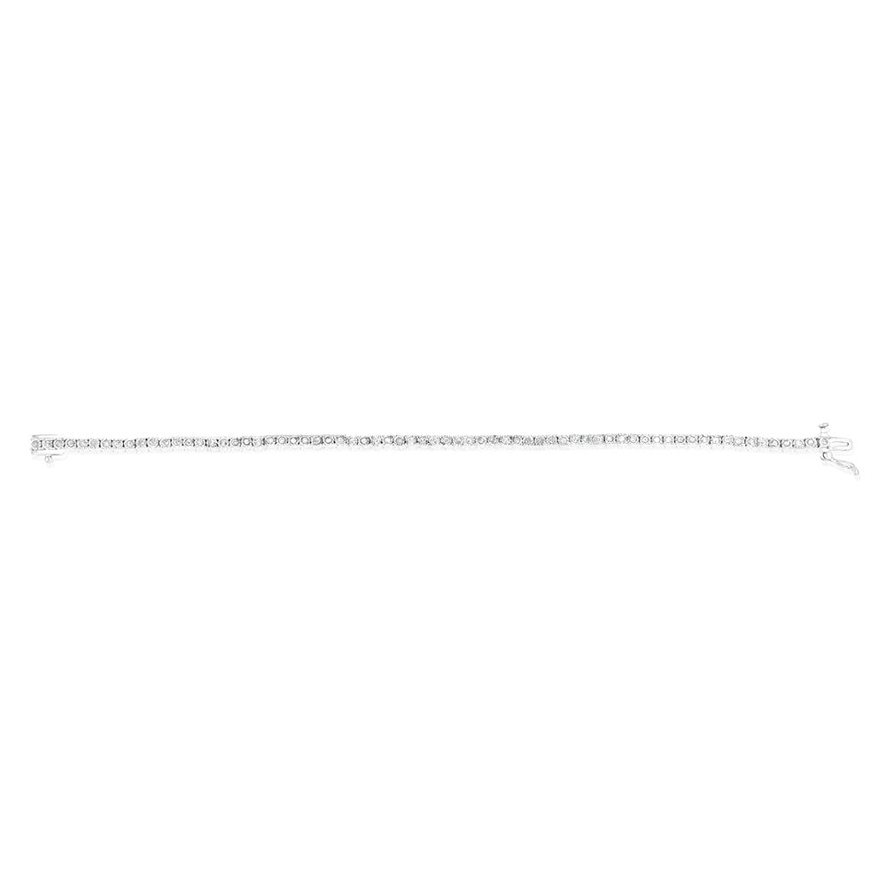 0.95 Carat Diamond Tennis Bracelet in Sterling Silver - Elegant 14K White Gold Plated Jewelry for Women, Perfect for Weddings, Anniversaries & Special Occasions