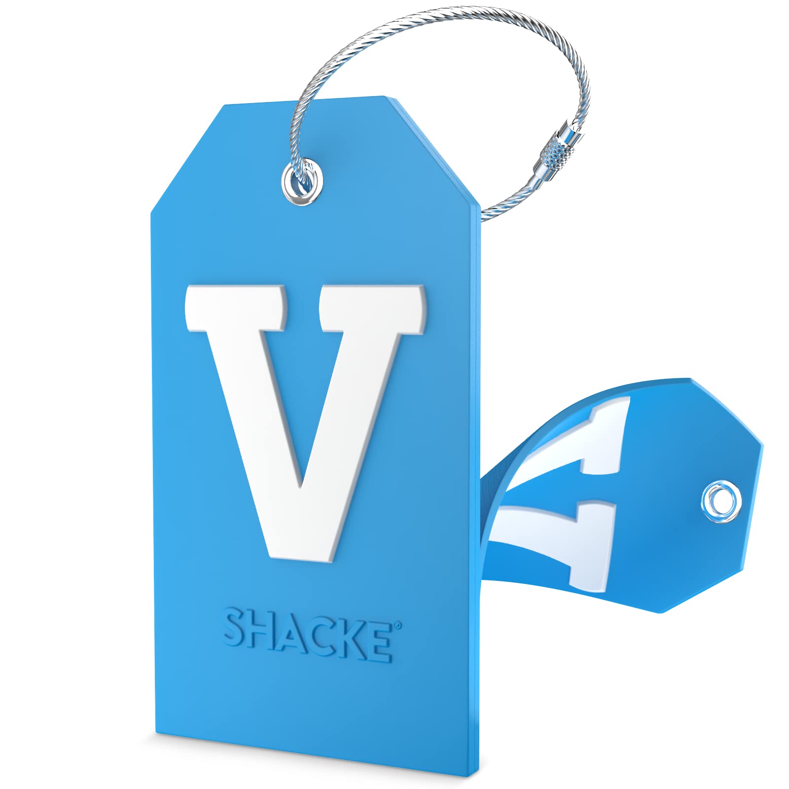 Premium Initial Luggage Tag with Full Privacy Cover & Stainless Steel Loop - Aqua Teal - Personalized Travel Accessories for Suitcases, Backpacks, and Carry-Ons | Perfect for Air Travel, Business Trips, and Vacation