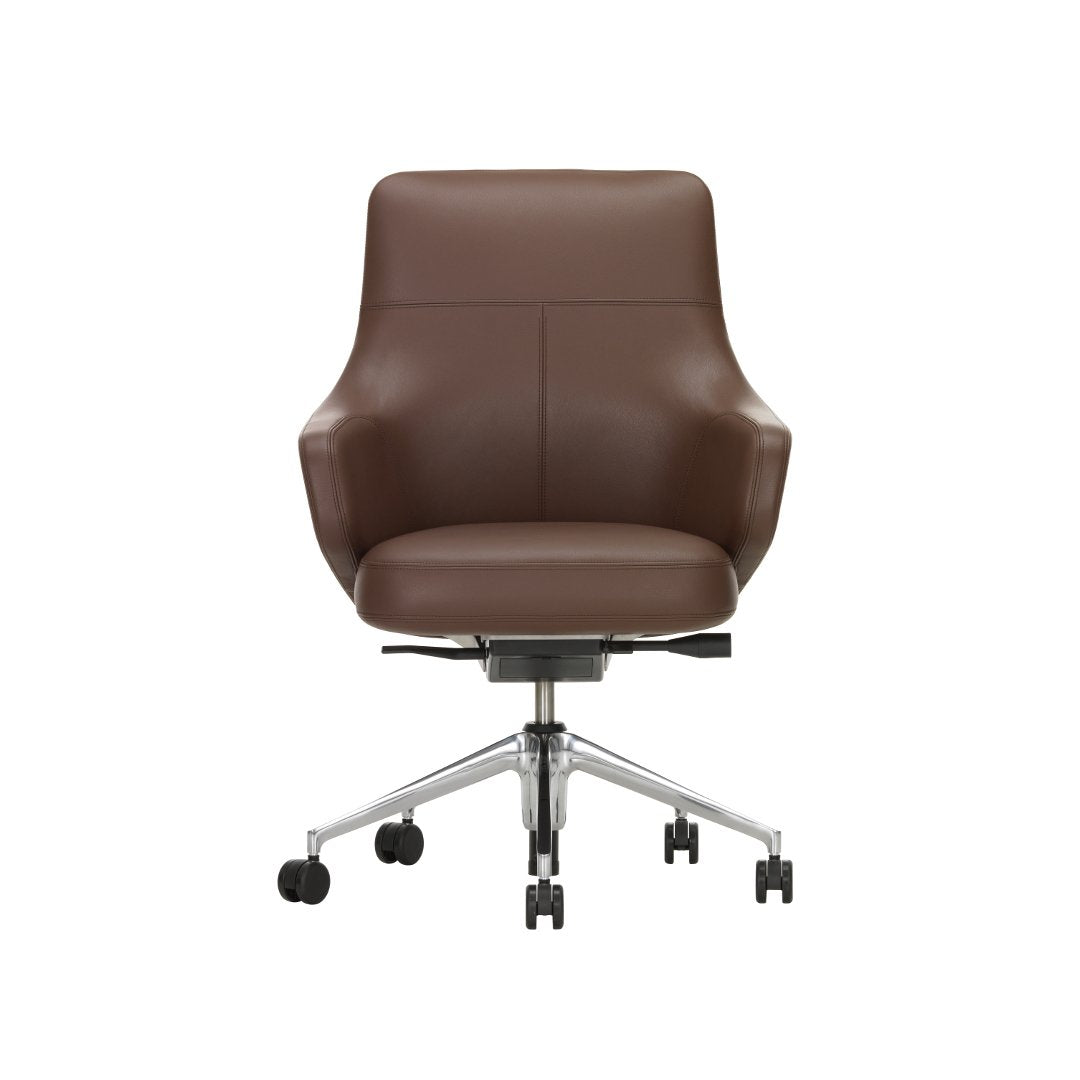 Premium High Back Executive Office Chair - Ergonomic Leather Desk Chair with Adjustable Height & Lumbar Support for Home & Business Workspaces