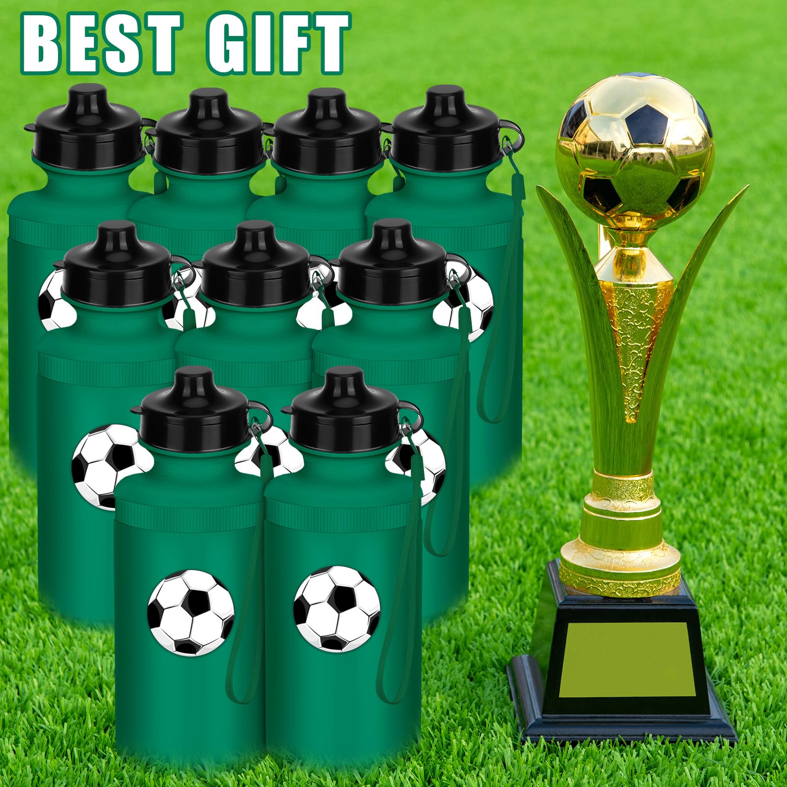 72 Pcs 20 oz Reusable Sports Water Bottles Bulk with Nylon Strap - Squeeze Plastic Bottles for School, Football, Parties & Gifts - Easy Open Top Caps & DIY Blank Cups for Hydration On The Go