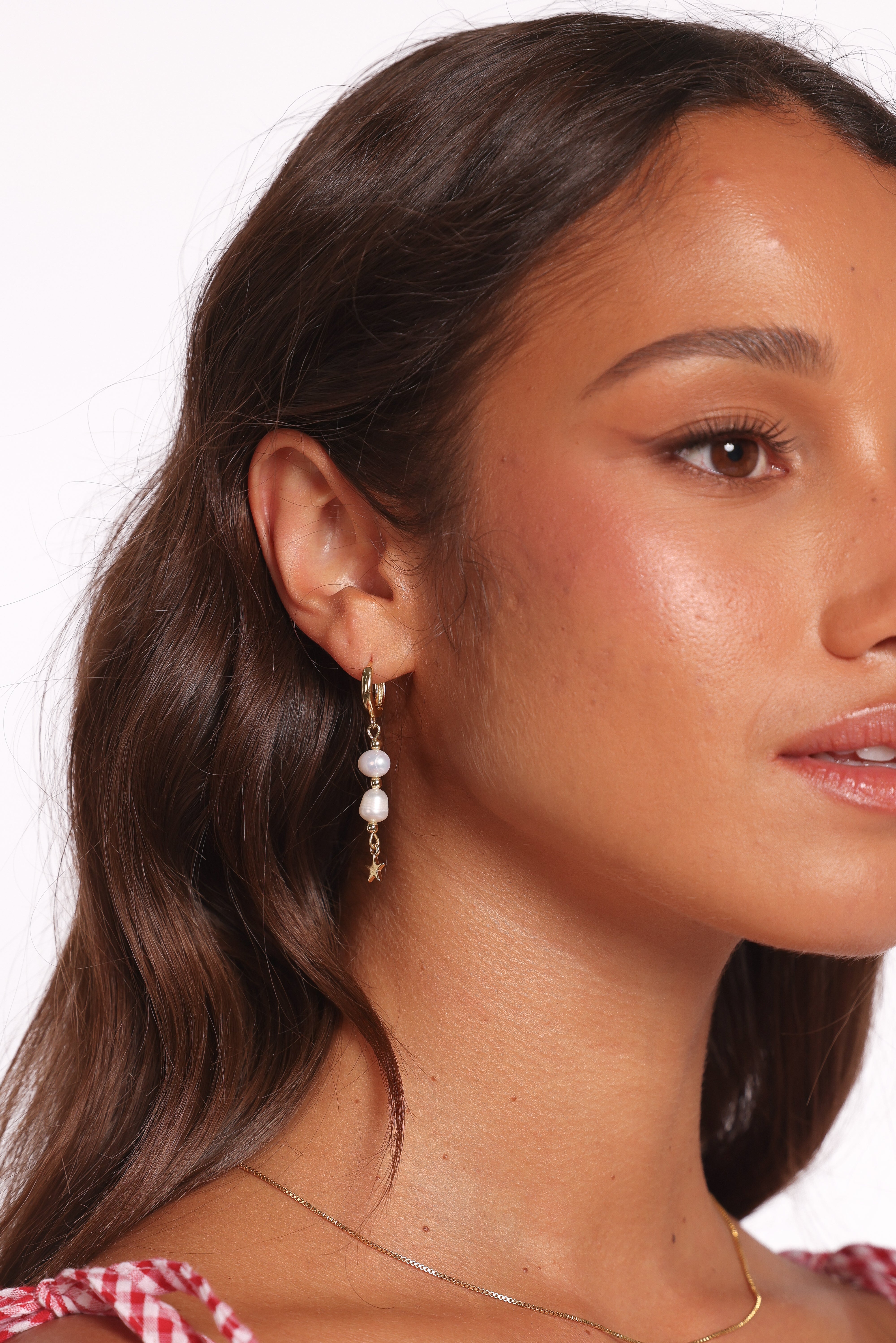 Exquisite Belize Gold Pearl Earrings - Elegant Dangle Drop Jewelry for Women | Perfect for Weddings, Parties & Special Occasions
