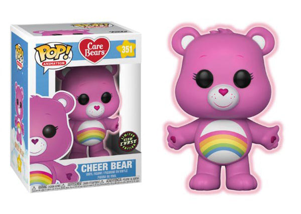 Glow in the Dark Cheer Bear Care Bears Collectible 351 Chase - Perfect for Nighttime Plush Toy Collections & Kids' Bedroom Decor