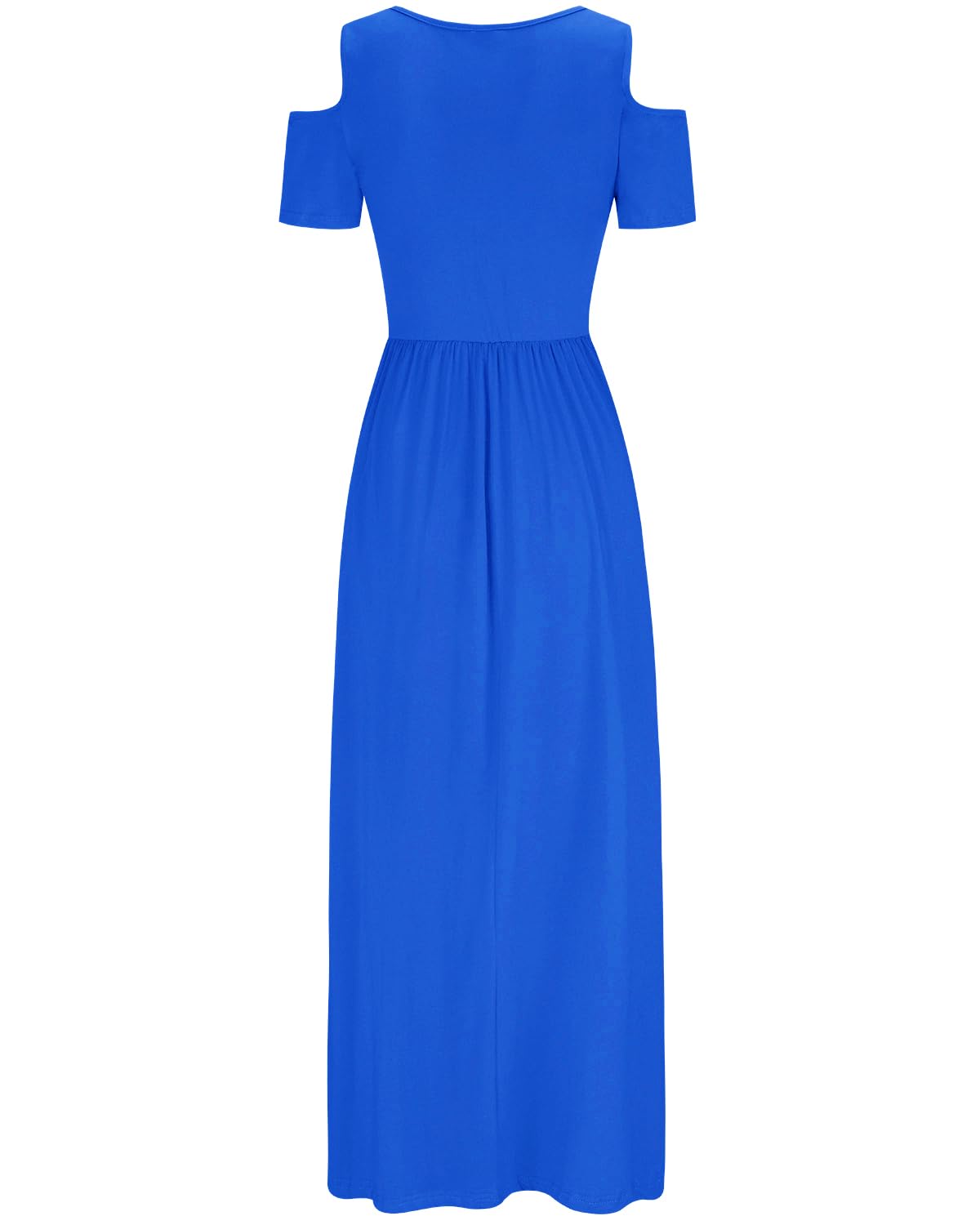 STYLEWORD Women's Summer Maxi Long Dress 2025 - Cold Shoulder Sundress with Pockets for Beach, Vacation & Casual Wear