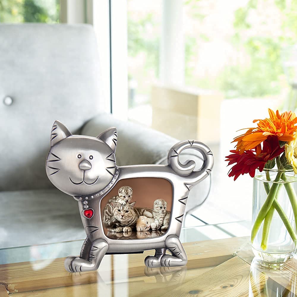 LASODY Memorial Cat Picture Frame - Personalized Pet Loss Gift for Cat Lovers | Sympathy Gift for Bereaved Pet Owners | Perfect for Home Decor & Memorial Displays