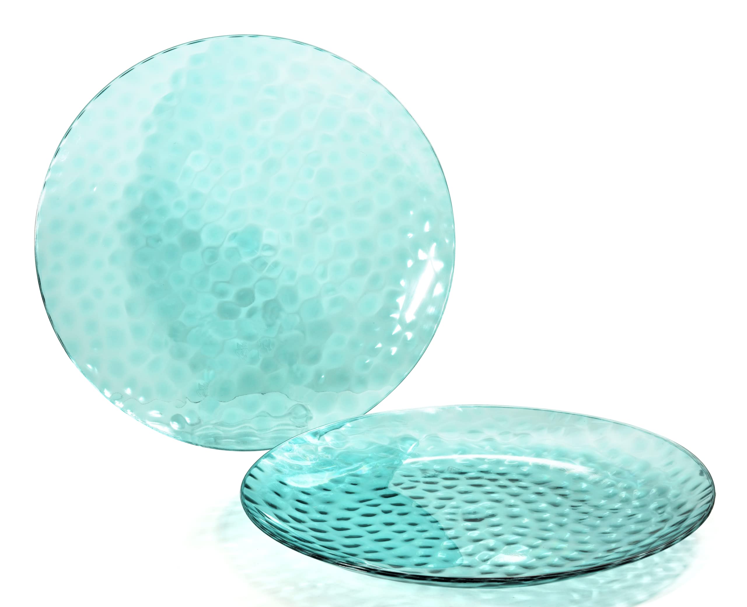 60 Pack Disposable Plastic Plates - 9 Inch Luncheon Plates for Wedding, Party & Events - Coastal Clear Blue - Perfect for Birthday, Baby Shower & Outdoor Gatherings