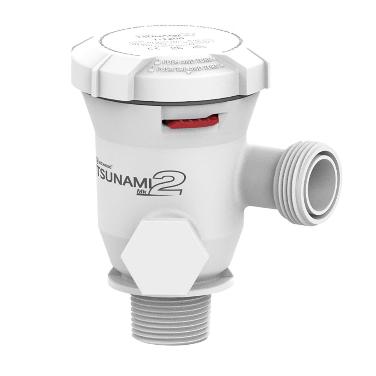 Attwood Tsunami MK2 T1200 12V Marine Aerator Pump with 1 NPT Inlet - Perfect for Boat Livewells, Bait Tanks & Fish Oxygenation Systems