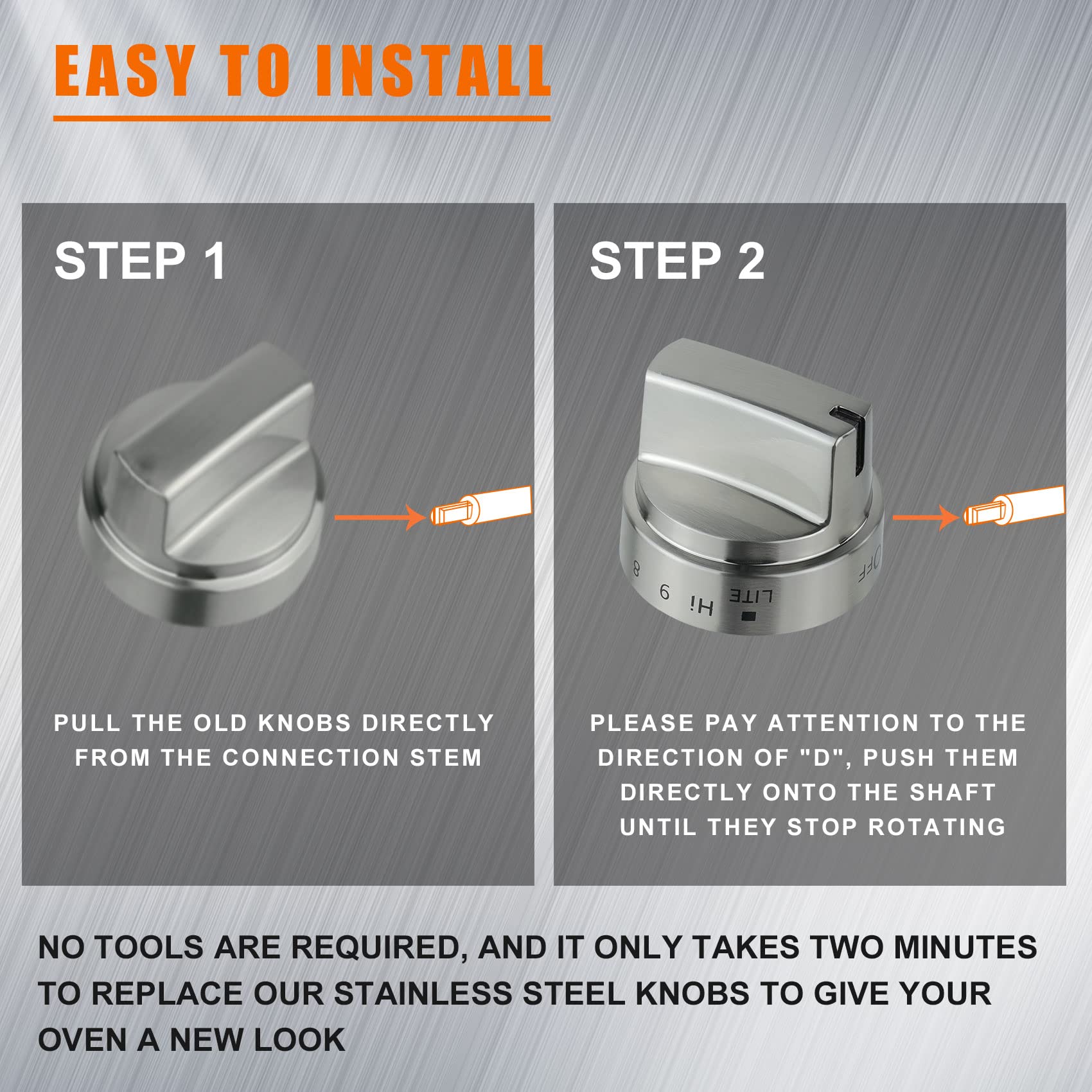 Stainless Steel Gas Stove Knob Replacement for GE - WB03x24818, PS11729081, AP5989029 - Durable Stove Control Knob Compatible with GE Stoves (Not Universal) - Perfect for Kitchen Appliance Repair & Stove Maintenance