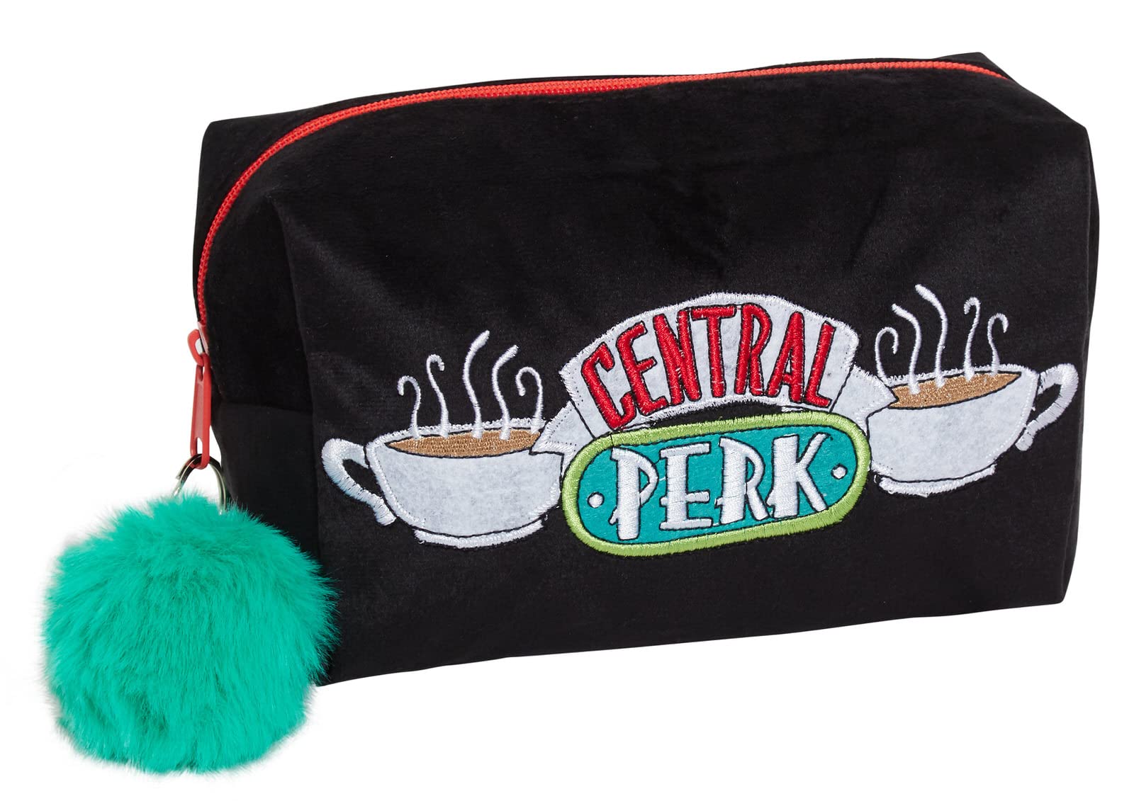 FRIENDS TV Show Makeup Bag for Women - Soft Velvet Cosmetic Pouch, Double-Sided Central Perk Design | Perfect for Travel, School & Gift (Pencil Case, Toiletries Storage)