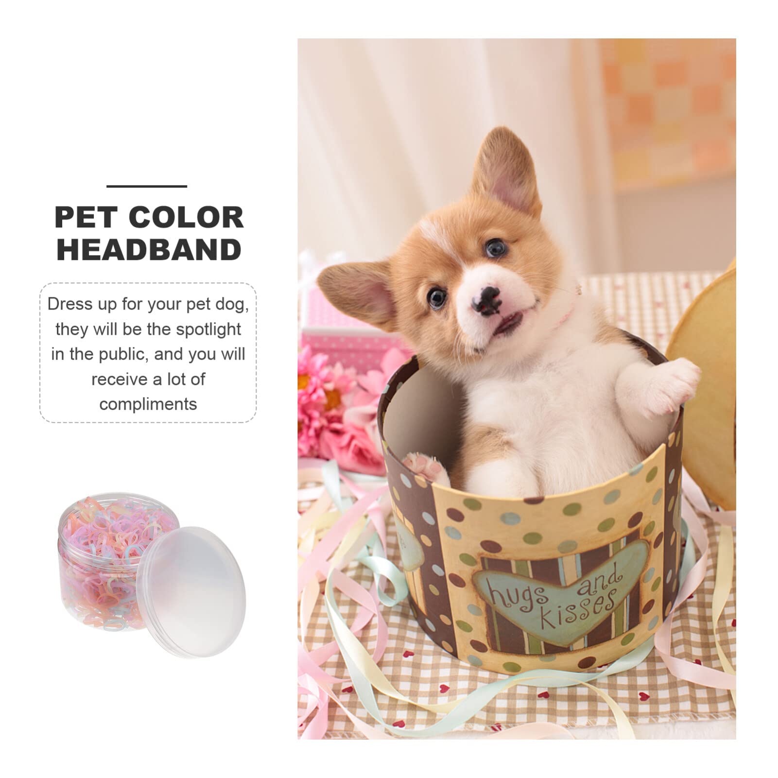 1 Box of 700Pcs Soft Elastic Dog Hair Bands - Colorful Pet Grooming Rubber Bands for Topknots, Puppy Hair Ties & Pet Accessories | Perfect for Dog Shows, Daily Grooming & Styling