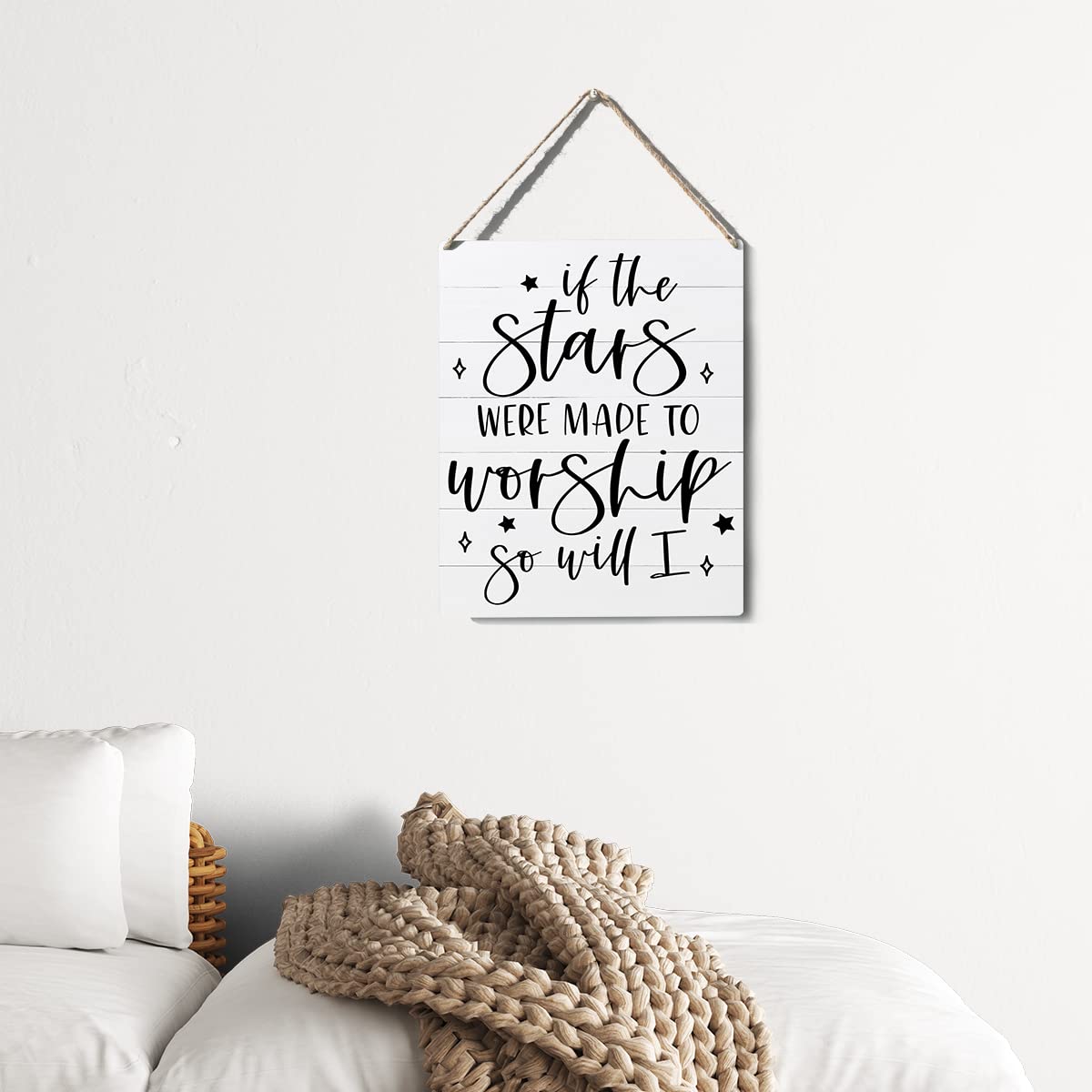 Bible Verse Wooden Sign 10x8 - Rustic Farmhouse Wall Decor for Home & Office