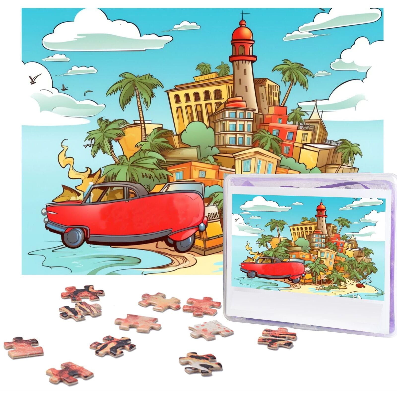 500-Piece Cuba Island Wooden Jigsaw Puzzle for Adults - Personalized Photo Puzzle, Classic Family Game (20.4