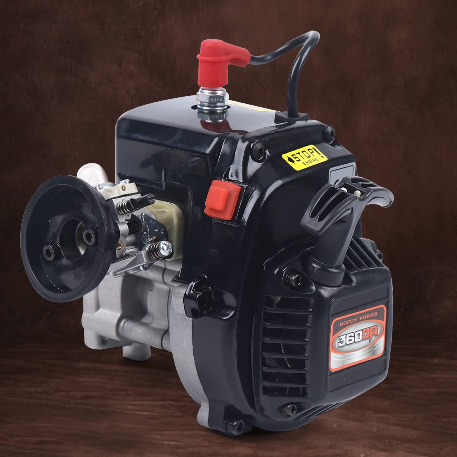 36CC 2-Stroke Gasoline Engine - Heavy Duty 4-Bolt Air Cooled Motor with Recoil Start for ROVAN, Redcat, HPI, KM Baja 5SC RC Cars - Perfect for Off-Road Racing, Bashing & Car Upgrades