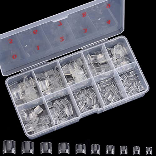 500PCS Clear Acrylic Short Square Nail Tips - French False Nails with Storage Box for Manicure, Nail Art & Salon Use