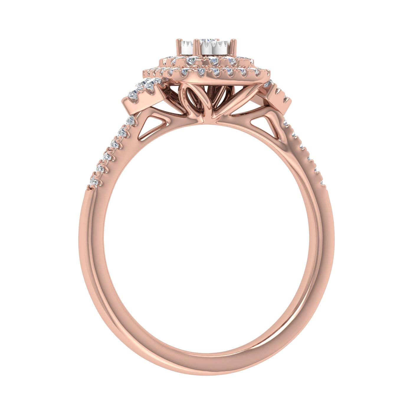 1/3 Carat Cushion Cut Halo Diamond Engagement Ring in 10K Gold - Elegant Wedding Proposal Ring for Her, Perfect for Anniversaries & Special Occasions
