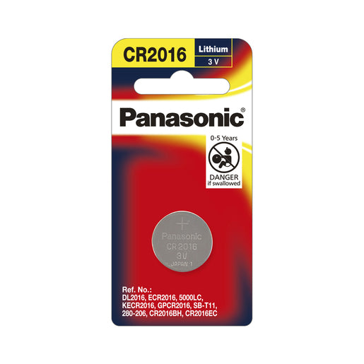 Panasonic CR2016 3V Lithium Coin Battery - Long Lasting Power for Watches, Calculators, Key Fobs & Medical Devices