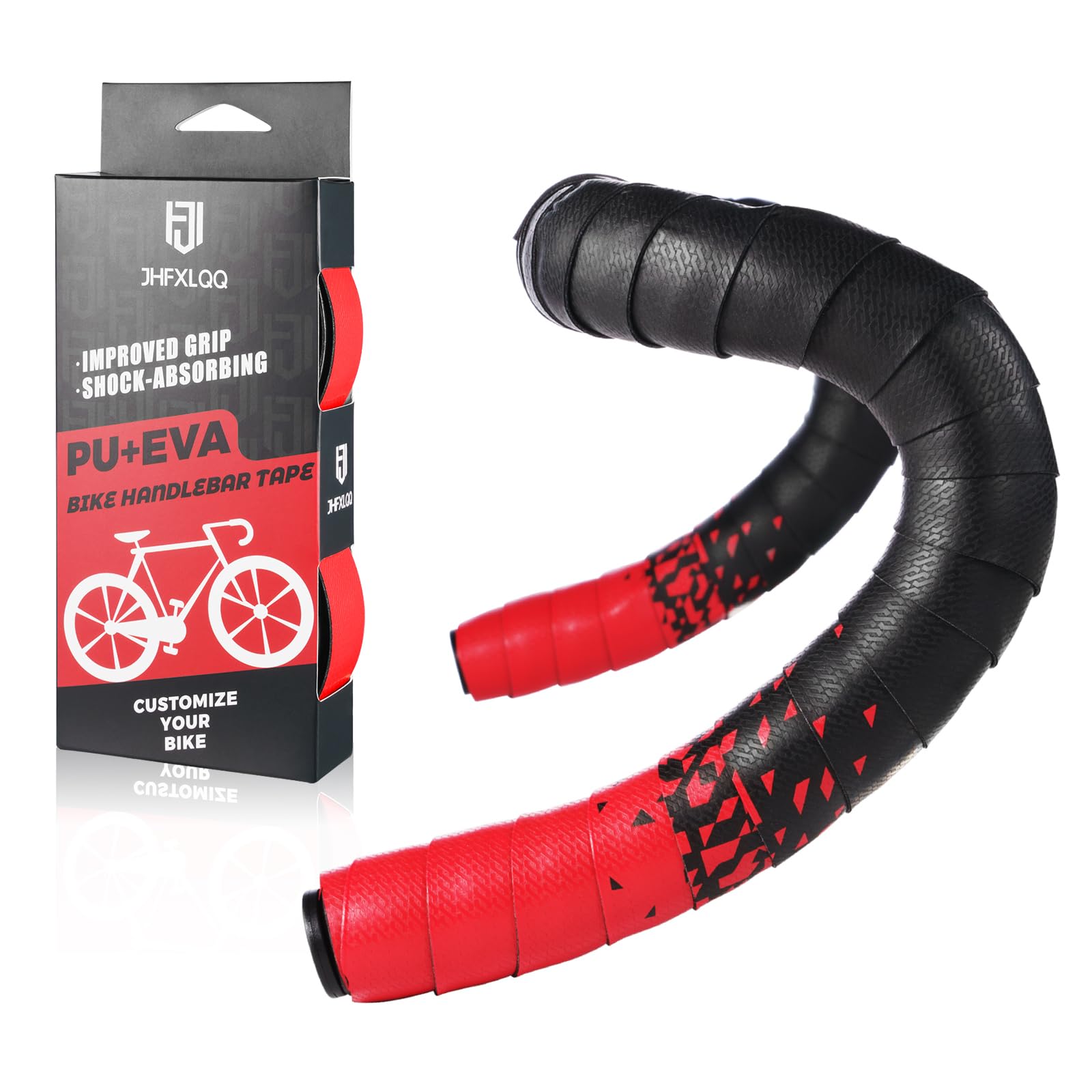 Premium Bike Handlebar Tape - Non-Slip, Shock-Absorbing Road Bicycle Handlebar Grip for Enhanced Comfort & Control (Red) - Ideal for Long-Distance Cycling, Commuting & Performance Riding