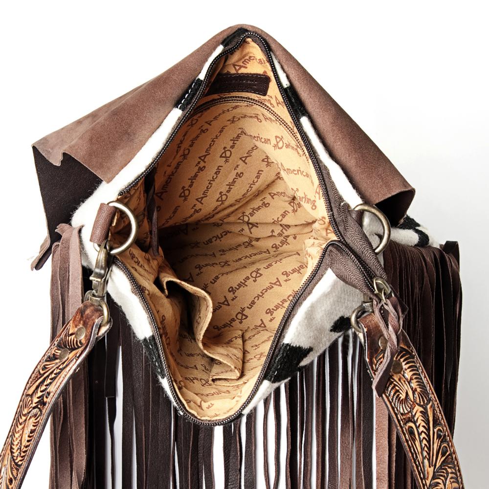 American Darling Conceal Carry Crossbody Bag - Black & White Aztec Print Design for Women | Perfect for Everyday Use, Travel & Shopping