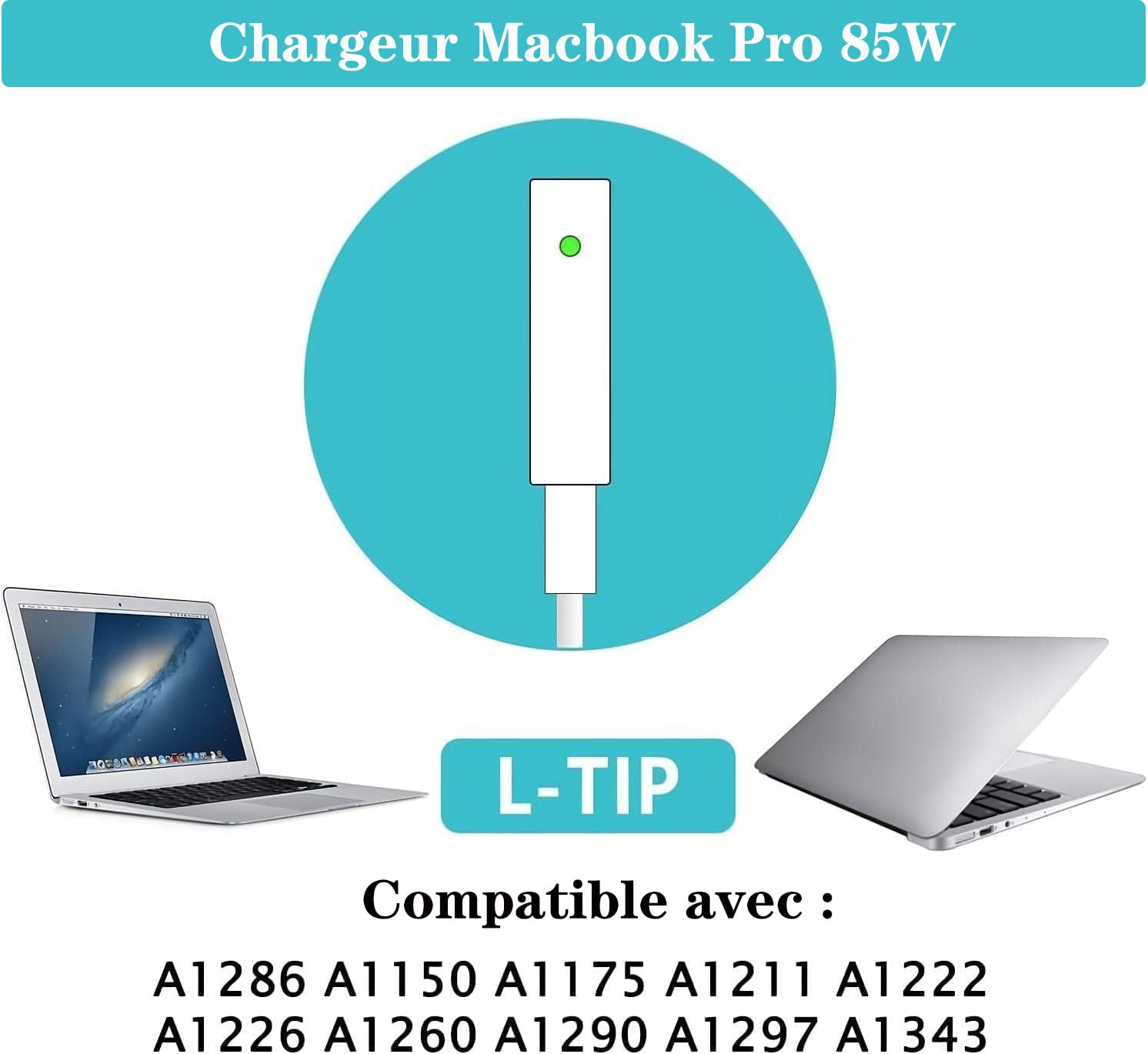 85W Magsafe L-Tip Macbook Pro Charger - Compatible with MacBook Pro 13
