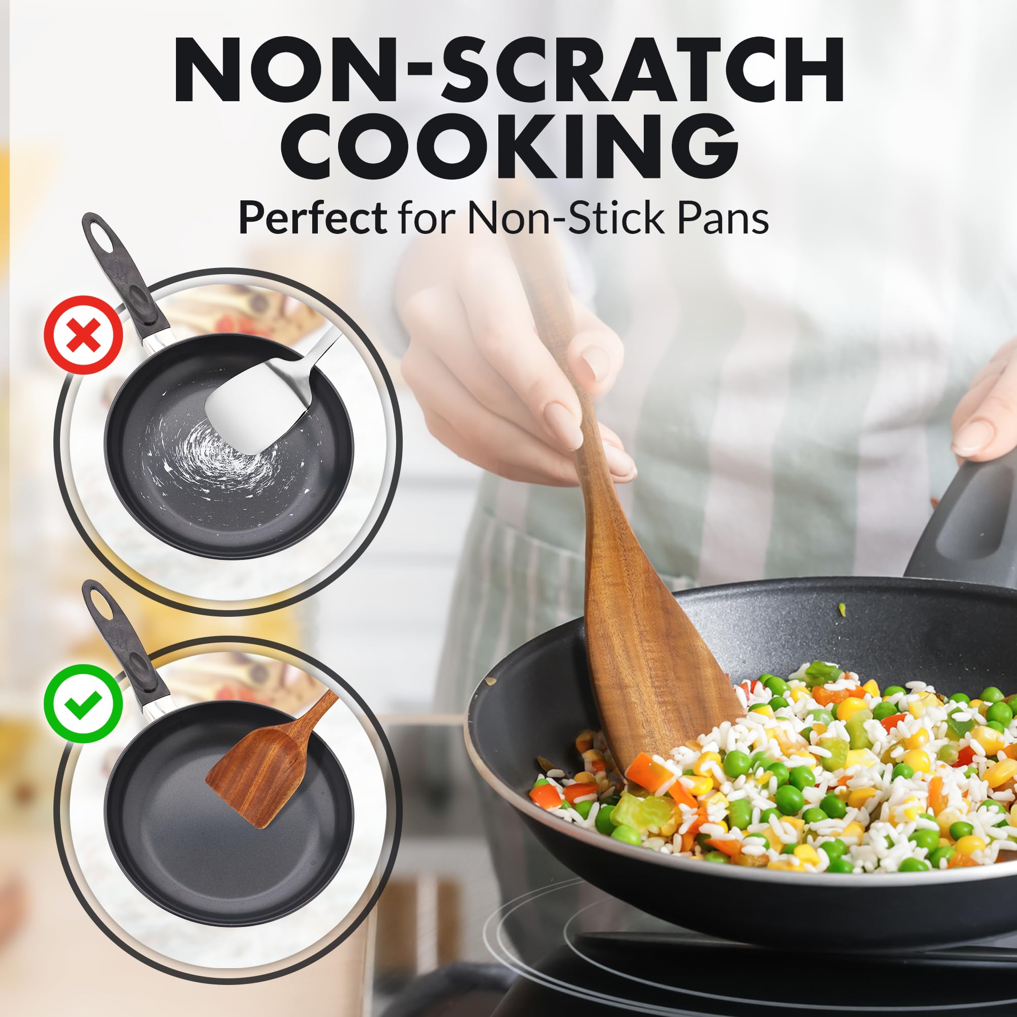 Premium 30-Piece Teak Wooden Kitchen Utensil Set with Gift Box - Natural Non-Stick Cooking Spoons & Tools - Ergonomic Grip for Comfortable Use - Perfect for Home Chefs, Wedding Gifts & Housewarming Presents