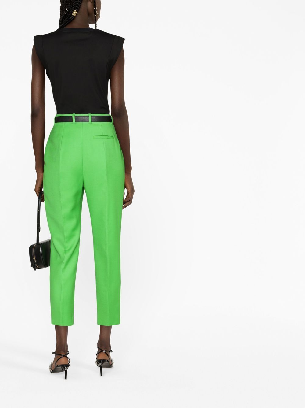 Alexander McQueen Green Trousers for Men - High Waist Slim Fit Pants for Business Casual & Evening Wear