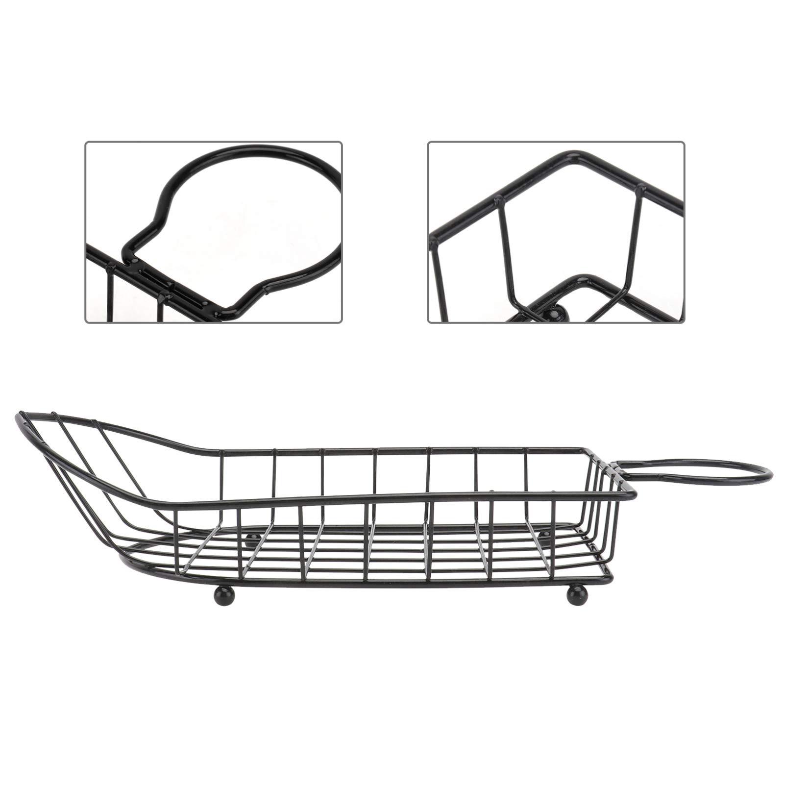 **Cabilock 1-Piece Black Stainless Steel Chip Basket - Cooking Skimmer, French Fry Basket, Food Serving Tray for Hot Pot, BBQ, and Party Snacks**    (Note: I corrected 