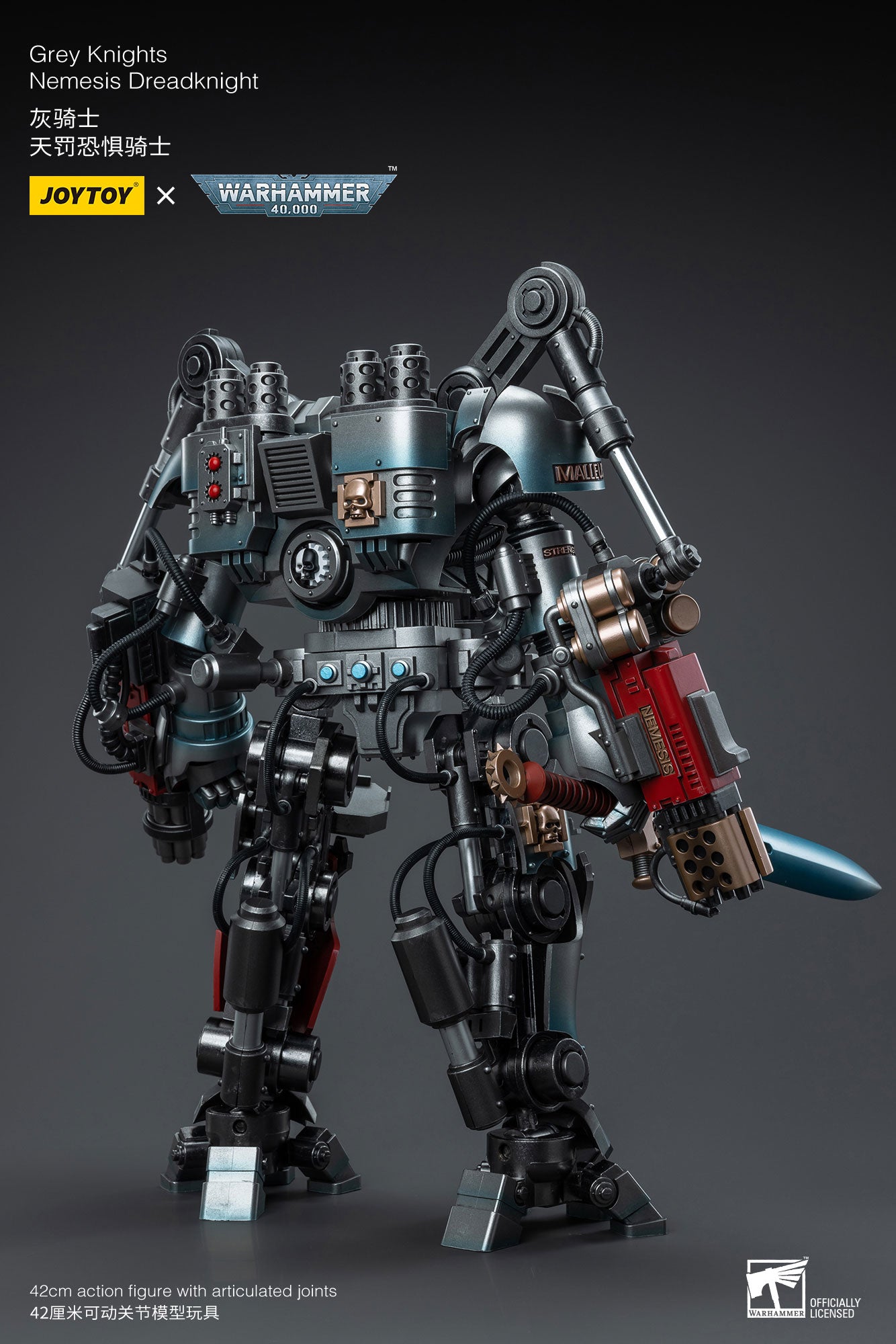 Pre-Order 1/18 JOYTOY Warhammer 40K Grey Knights Nemesis Dreadknight Action Figure Set - Reissue Edition | Collectible Model for Warhammer Fans & Tabletop Gaming Scenes