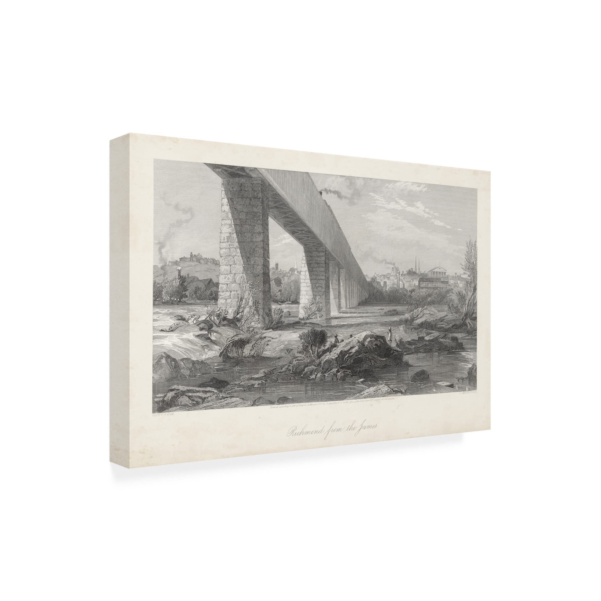 Trademark Fine Art 'Richmond From The James' Canvas Wall Art by William Cullen Bryant - Perfect for Living Room, Bedroom & Office Decor