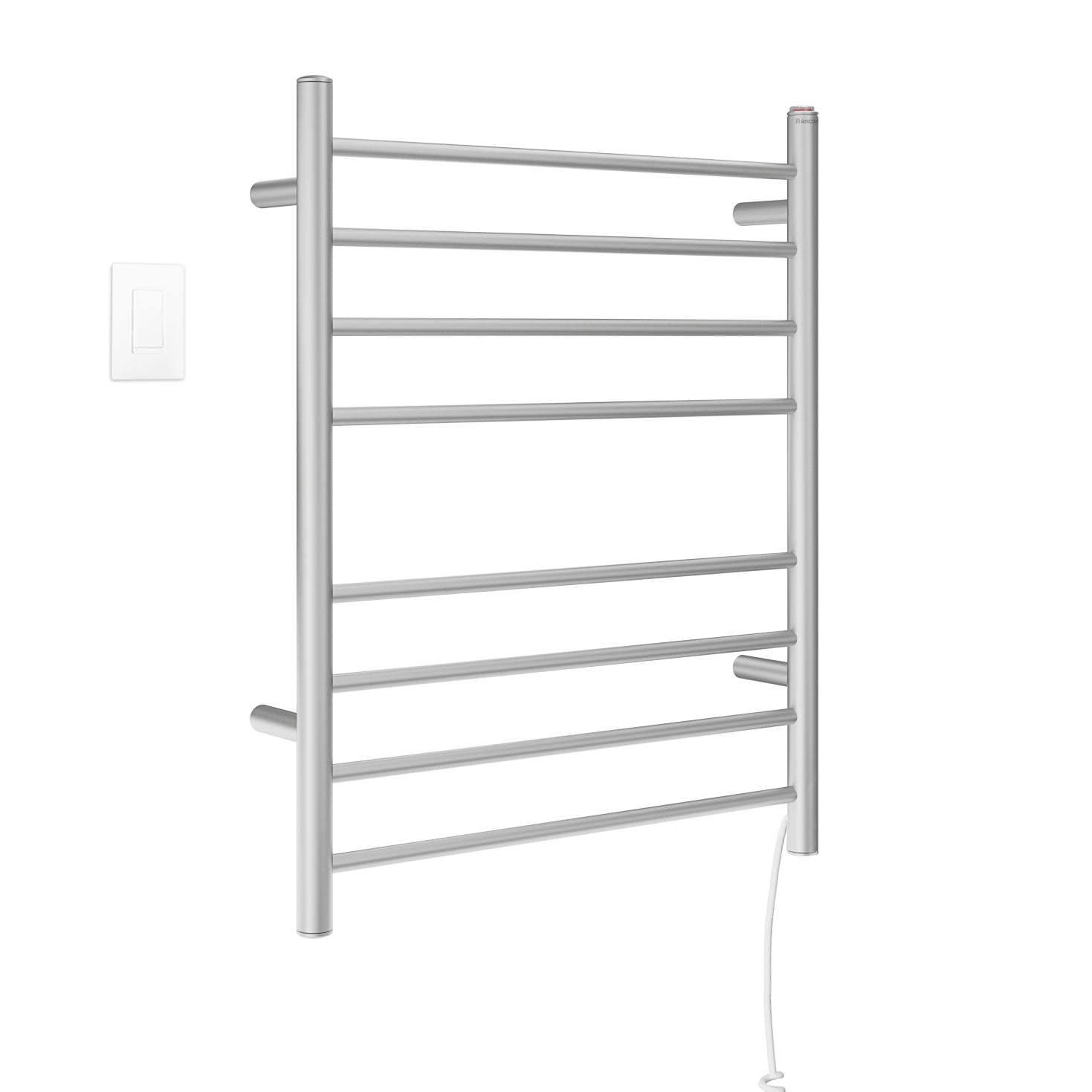 Ancona Prestige Dual 8 Bar Hardwired & Plug-in Bathroom Towel Warmer - Brushed Stainless Steel with WiFi Timer - Perfect for Spa, Luxury Hotels & Modern Home Bathrooms