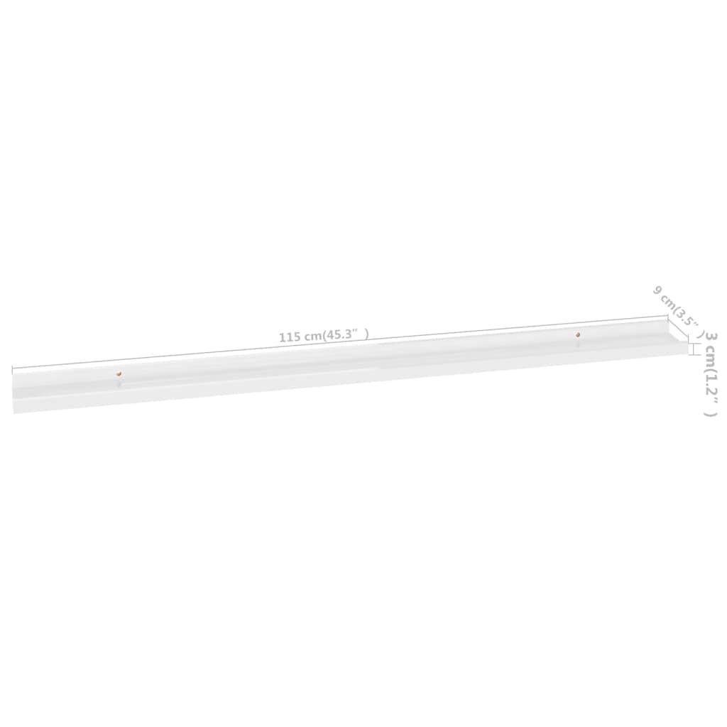 FAMIROSA 4-Pack High Gloss White Wall Shelves - 45.3