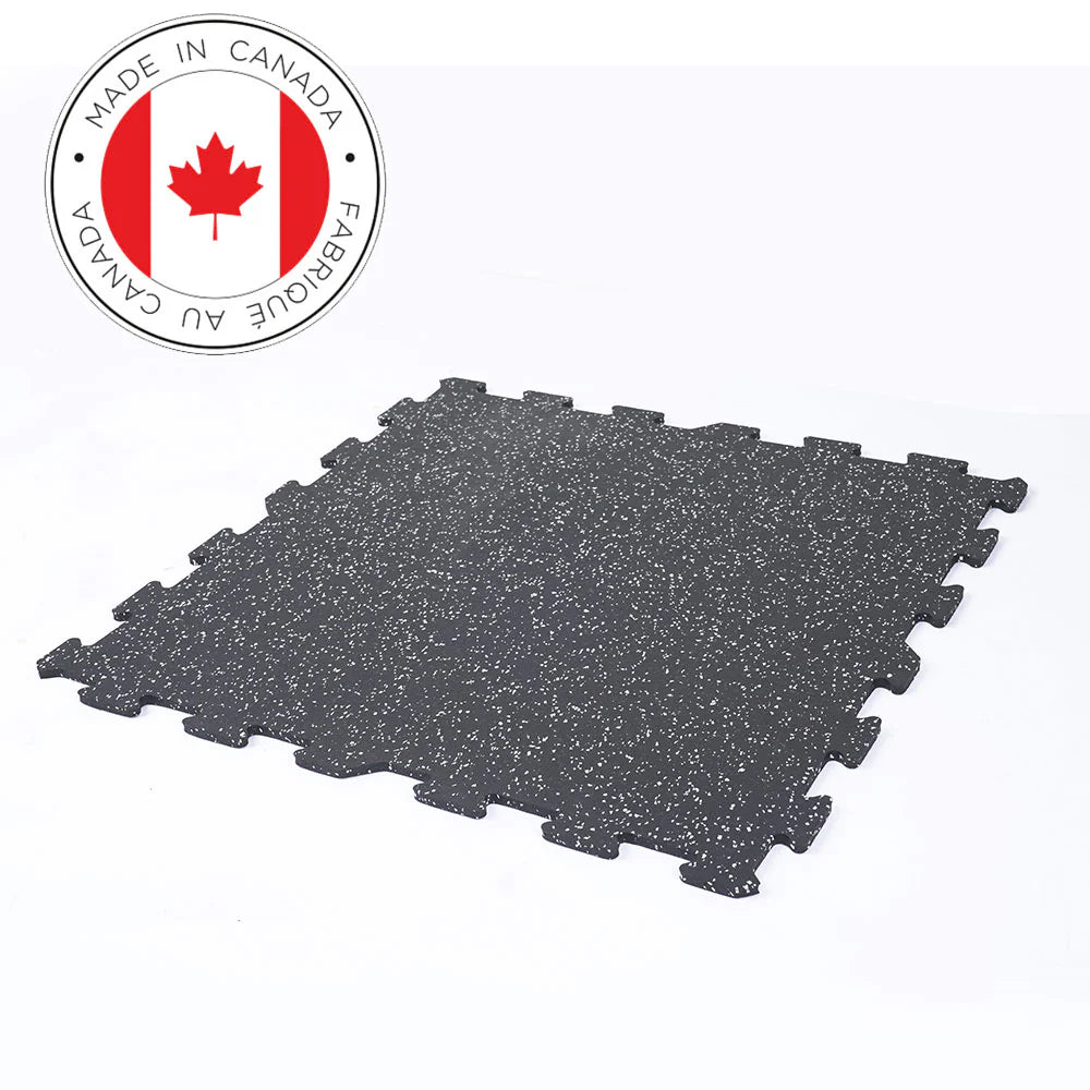 Gronk Fitness 2x2 8MM Interlocking Rubber Floor Tiles for Home Gym, Garage, and Workout Room - Durable & Shock Absorbing Exercise Mats
