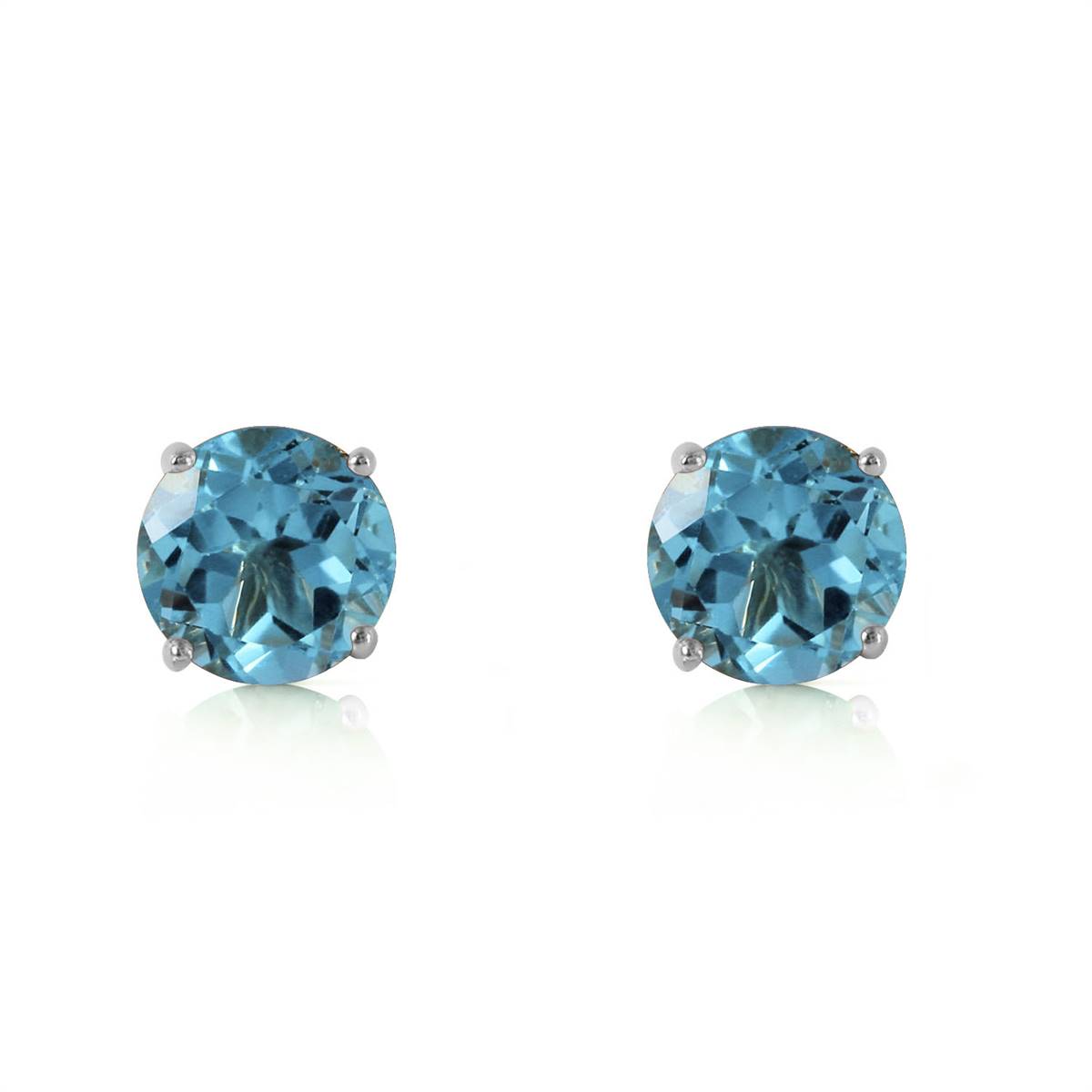 0.95 Carat 14K Solid White Gold Light Blue Topaz Stud Earrings - Elegant Gift for Women, Perfect for Weddings, Anniversaries & Special Occasions