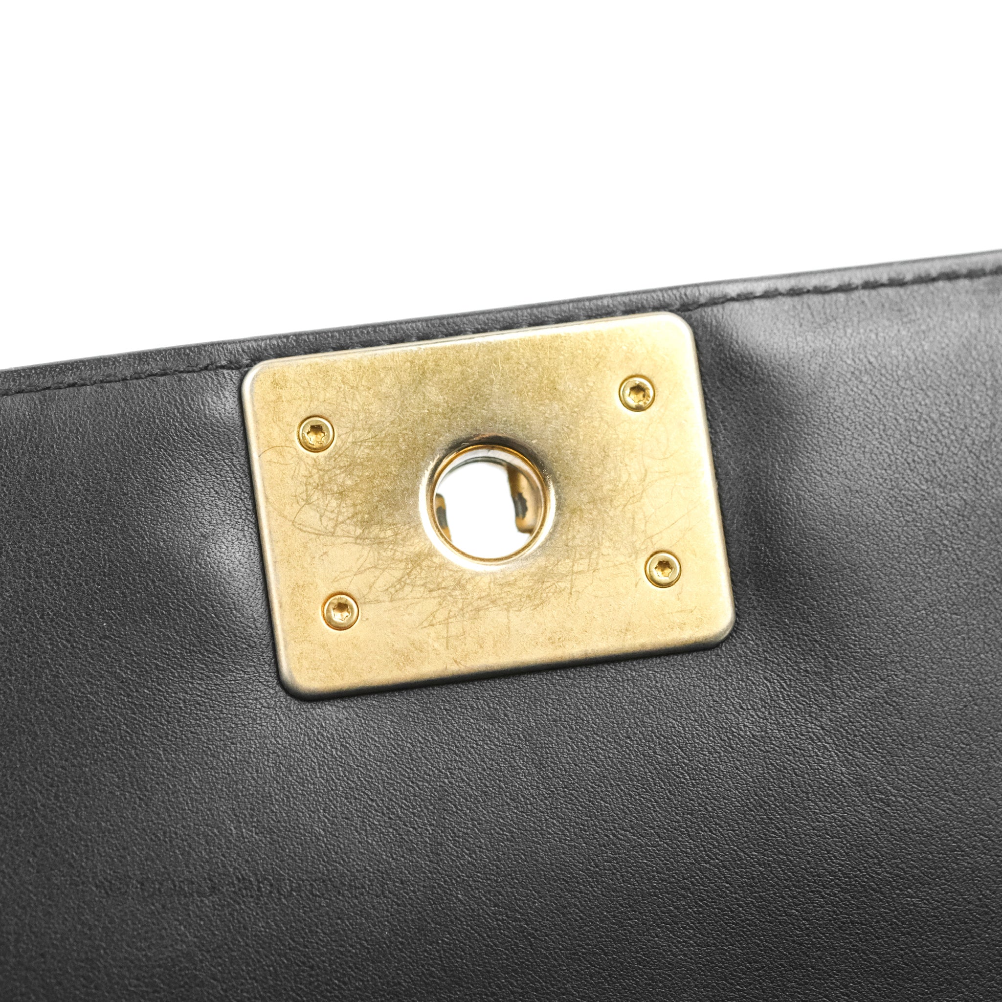 Chanel Chevron Medium Boy Bag in Black Calfskin with Aged Gold Hardware - Luxury Crossbody Purse for Women, Perfect for Evening Events & Date Nights