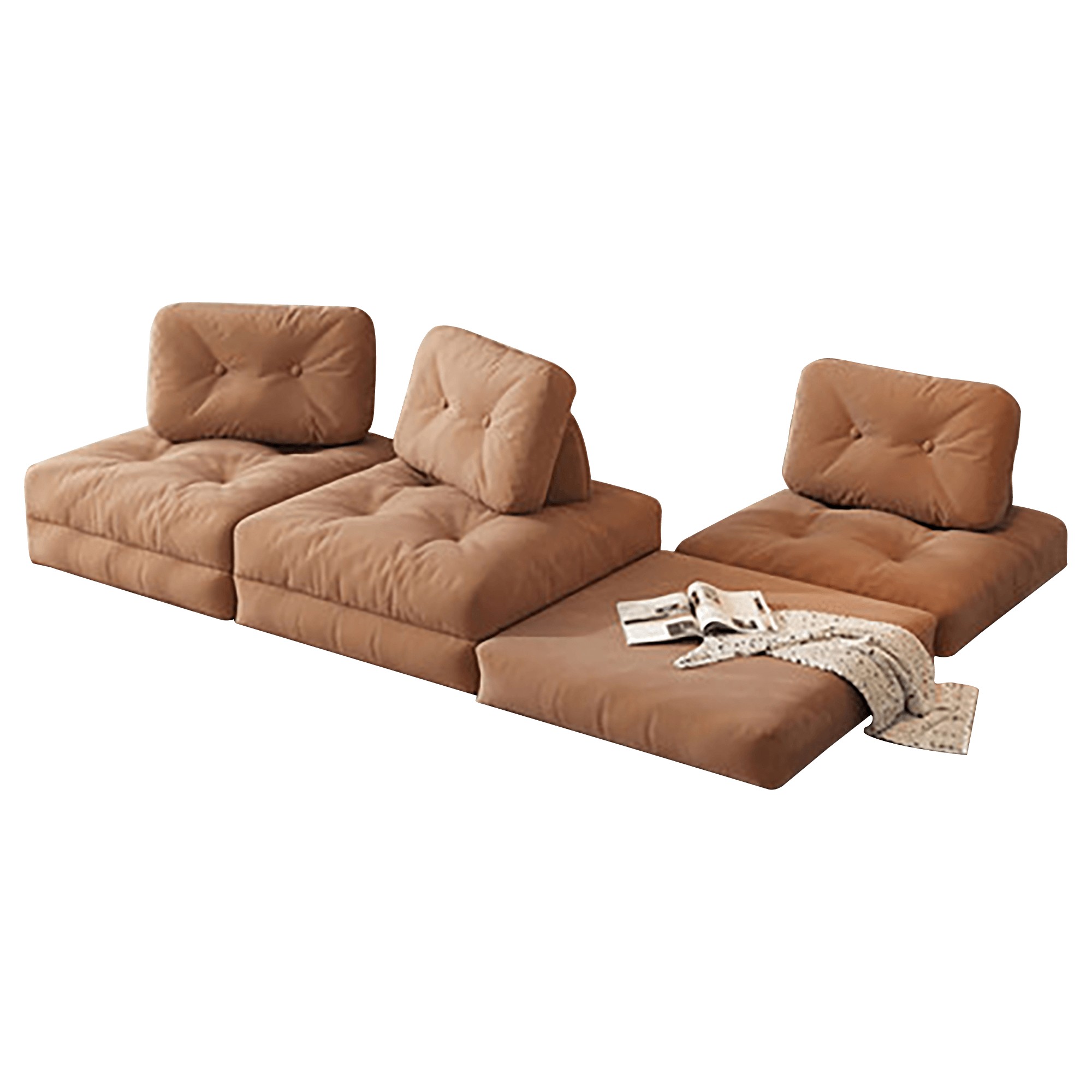 Convertible Floor Couch - Modular Sofa for Living Room, Bedroom or Lounge - Space-Saving Furniture for Small Apartments and Relaxation Areas