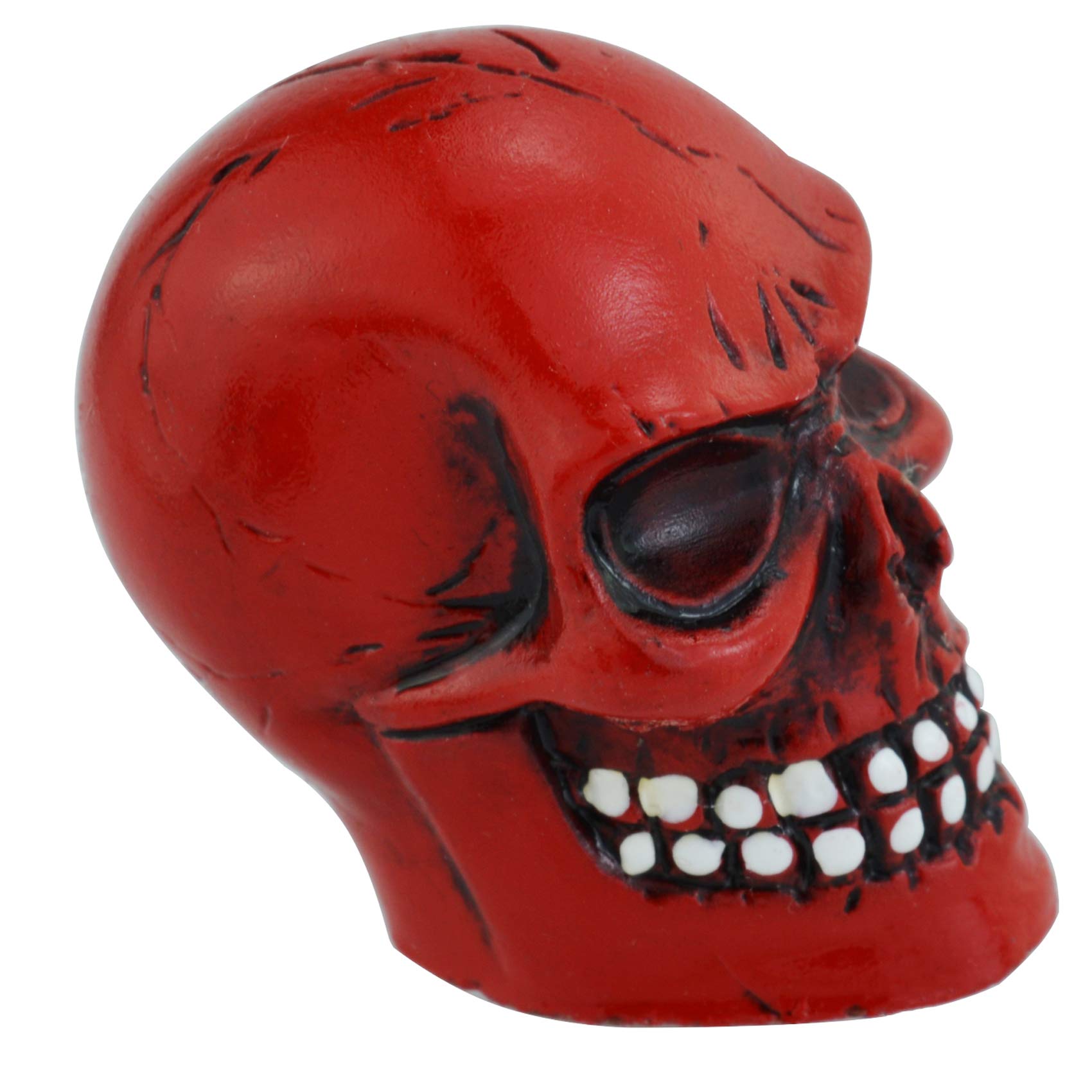 Abfer Skull Tire Valve Stem Covers - Red Car Accessories for Most Vehicles, Trucks, Motorcycles & Bikes - Durable Decorative Air Caps for Customization & Off-Road Adventures