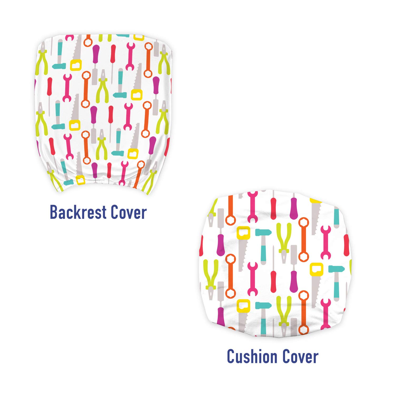 Ambesonne Colorful Office Chair Slipcover - Doodle Cartoon Design for Home & Office
