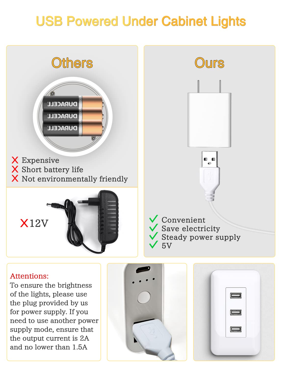 MATICOD Motion Sensor LED Under Cabinet Lights - 3 Pack White Kitchen Cupboard Lighting with Auto On/Off - Perfect for Pantry, Closet, Stairway & Nighttime Safety