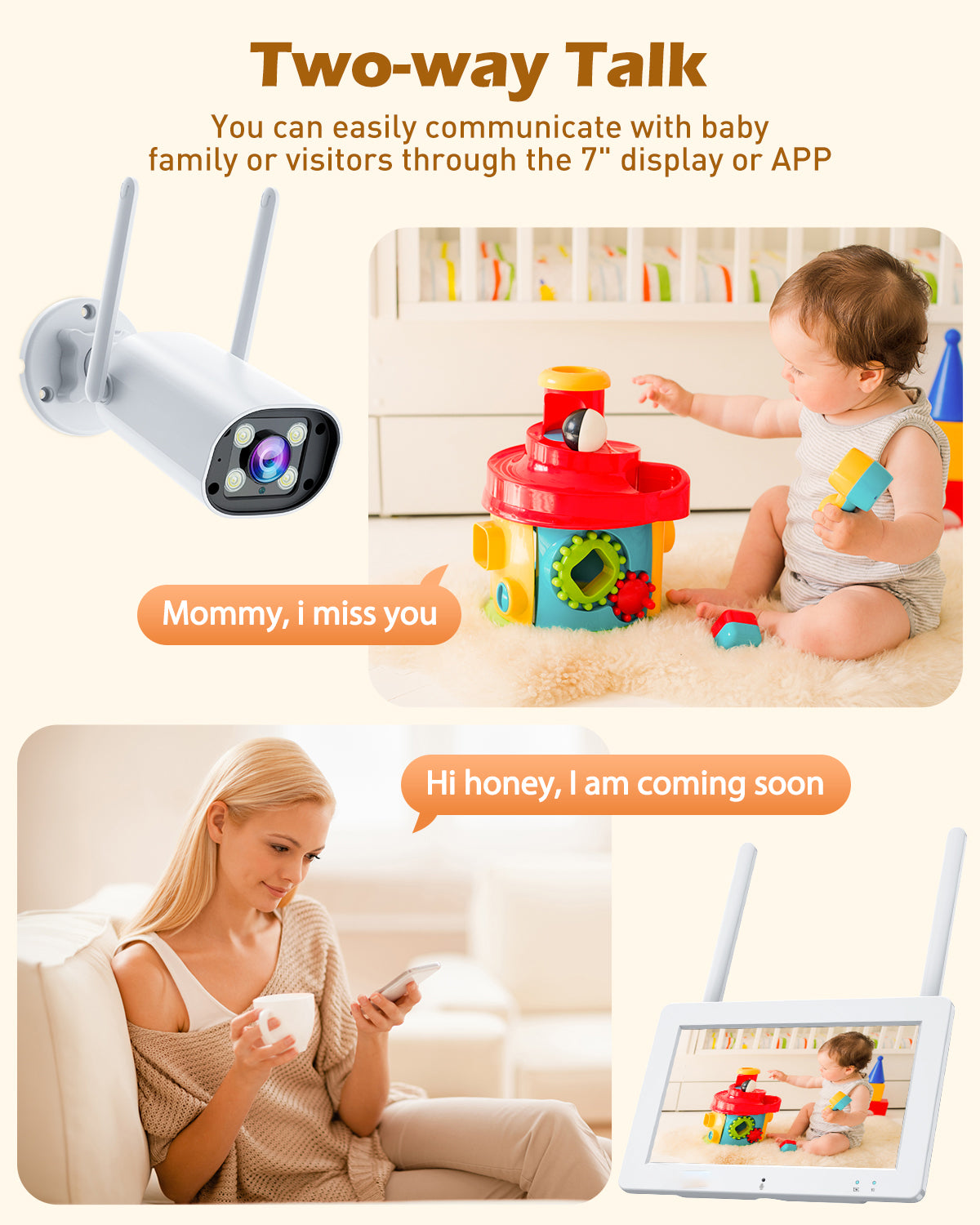 Campark SC27 3MP Outdoor Security Camera System with 7'' HD Touchscreen Monitor | Color Night Vision, Motion Detection & Weatherproof Design | Home, Office & Business Surveillance