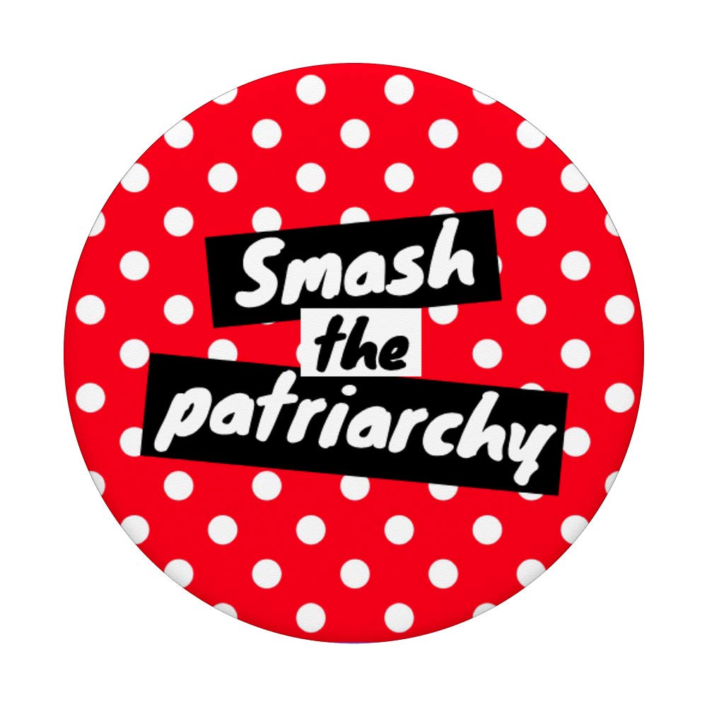 Smash the Patriarchy Red White Polka Dot PopSockets PopGrip - Swappable Phone & Tablet Grip for iPhone, Samsung, iPad | Perfect for Feminism Supporters, Protest Accessories & Everyday Phone Protection