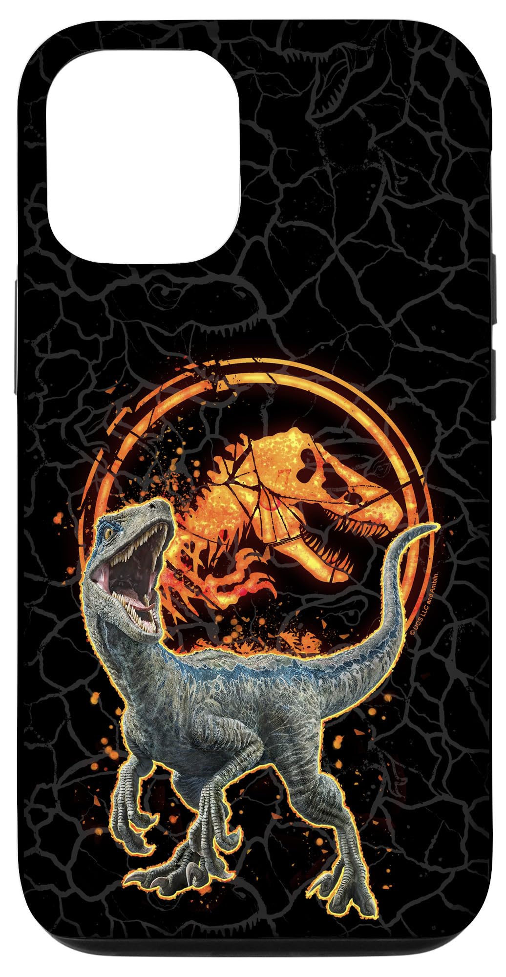 iPhone 12/12 Pro Jurassic World Blue Fire Logo Case - Durable Protection for Fans & Movie Enthusiasts